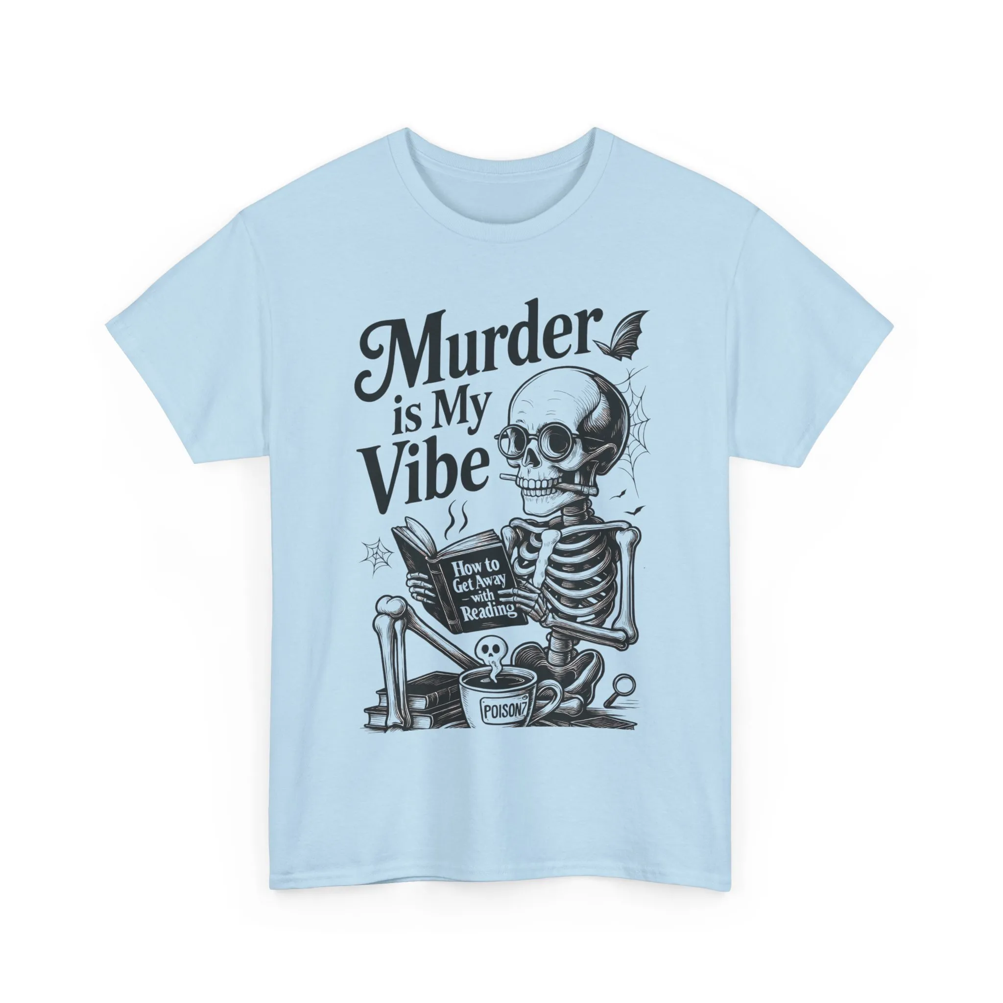 Womens Heavy Cotton Tee - "Murder is My Vibe" Graphic Shirt for Ghoulish Vibes, Halloween Fun, Spooky Season, Casual Wear, Gift for [...] - Image 10