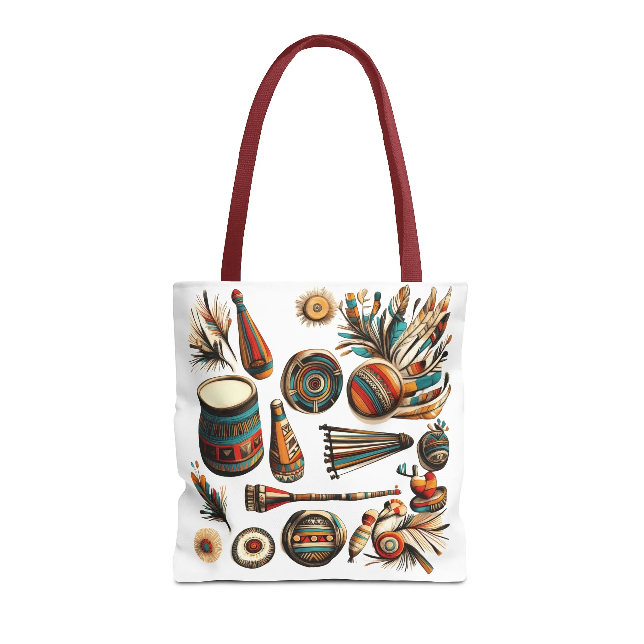 Boho Tribal Music Tote Bag, Ethnic Percussion Instrument Art, Festival Vibes, Shopping Bag, Bohemian Tote, Weekender Bag, Beach Bag, Large Canvas Bag - Image 9