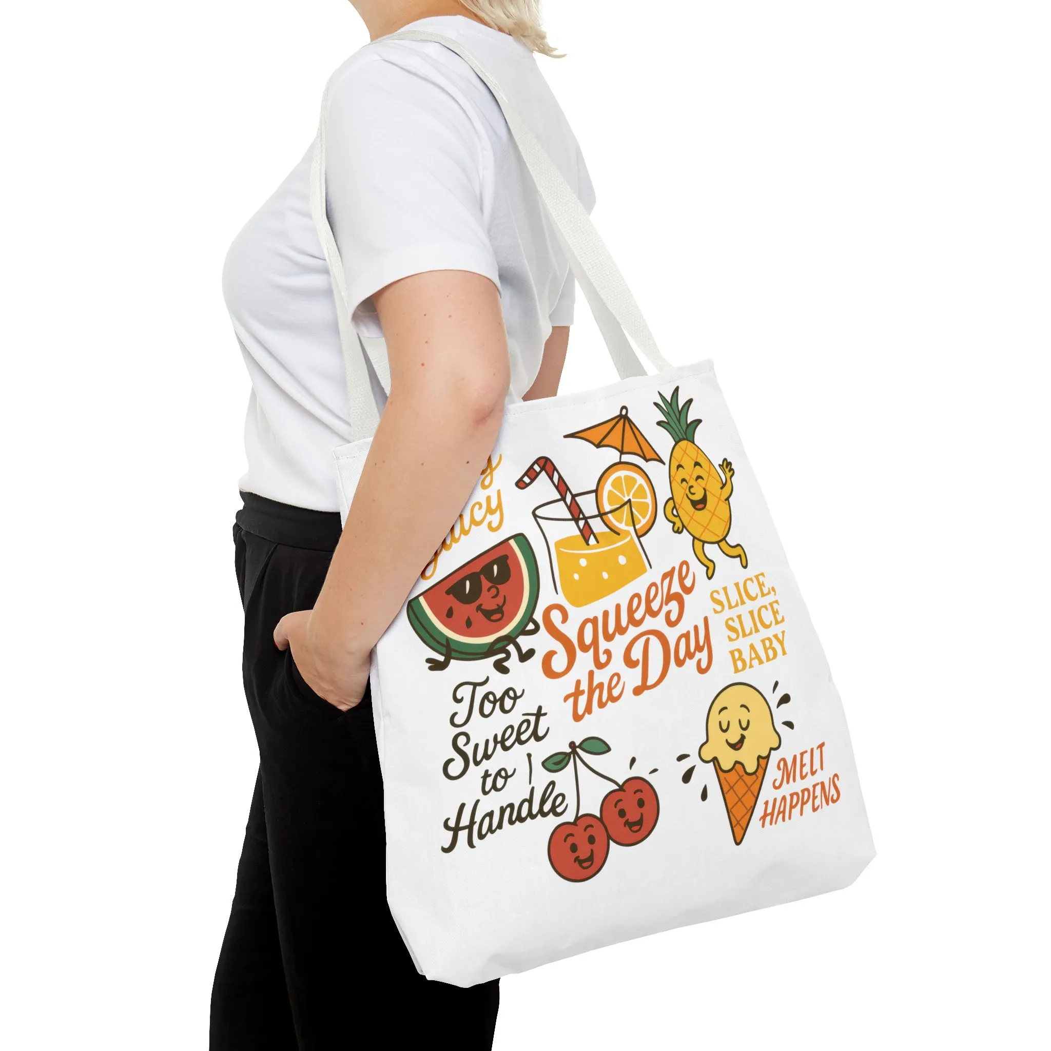 Juicy Summer Tote Bag, Fun Beach Carryall, Perfect for Grocery Shopping, Reusable Market Tote, Cute Gift for Fruit Lovers, Large Tote Bag - Image 4