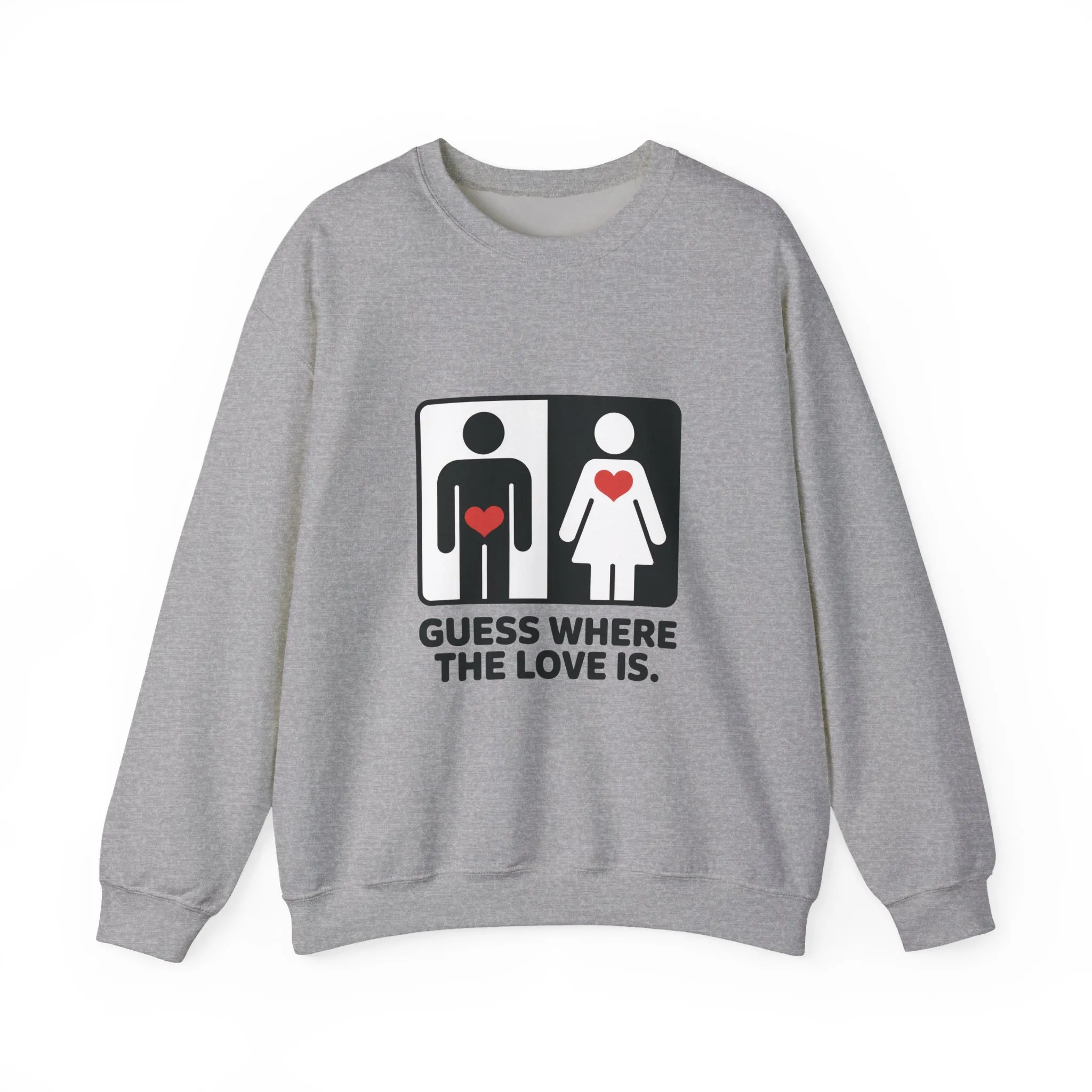 Guess Where the Love Is Mens Crewneck Sweatshirt, Cute Couples Gift, Love Themed Apparel, Valentine's Day Apparel, Relationship Sweatshirt - Image 25