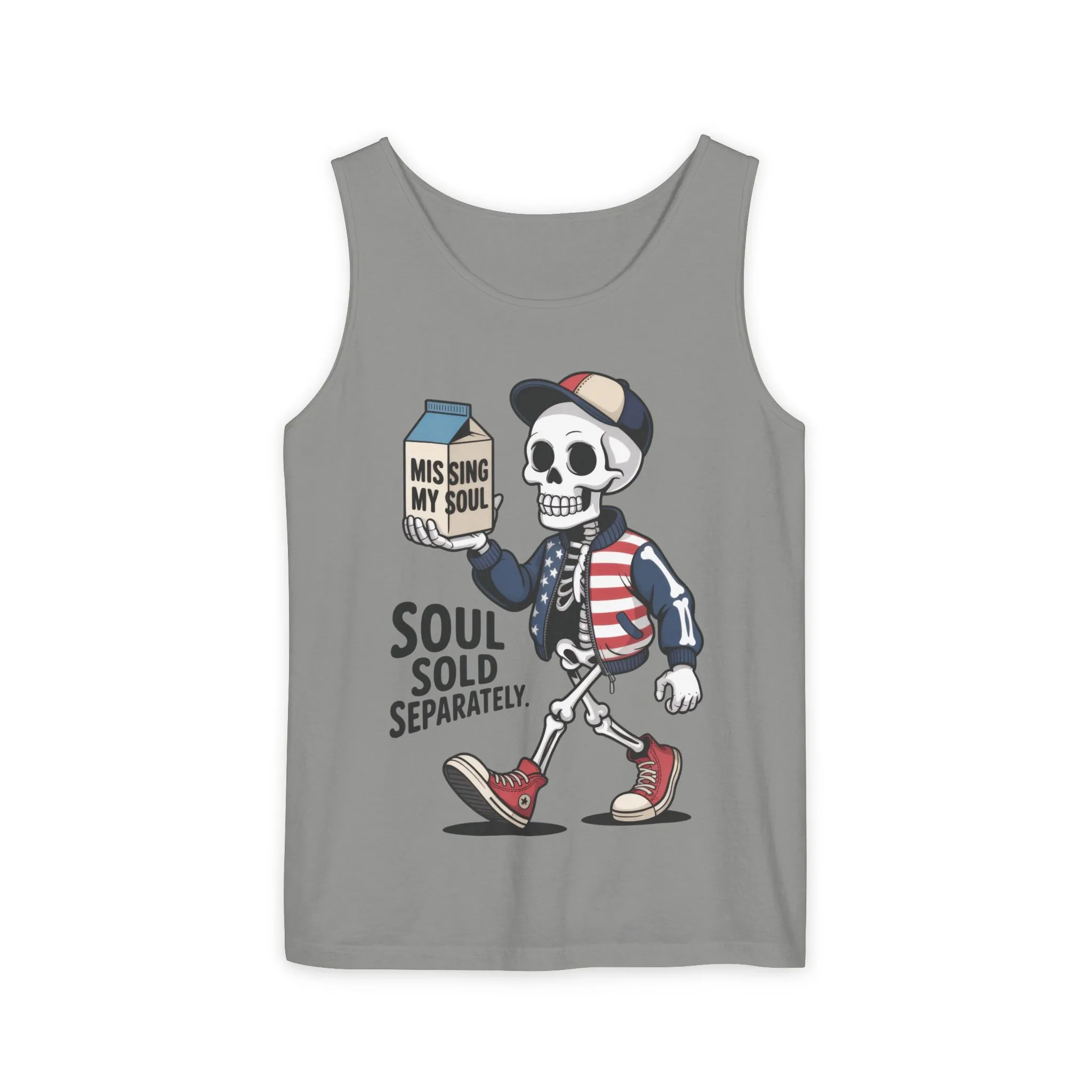 Funny Skeleton Tank Top, Soul Sold Separately Muscle Tee, Missing My Soul Graphic Shirt, Gothic Streetwear Workout Top - Image 17