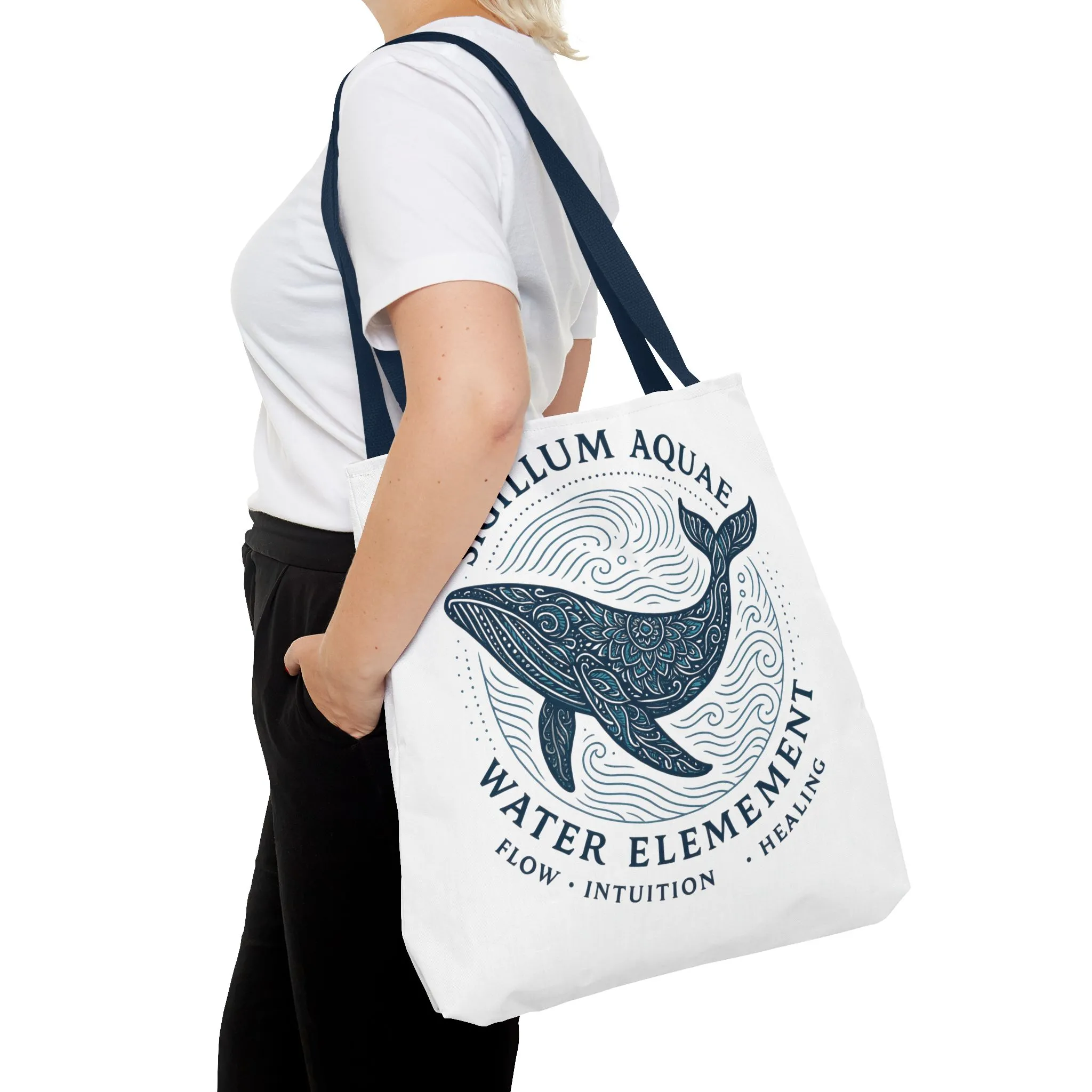 Whale Water Element Tote Bag: Spiritual Gift, Eco-Friendly, Beach Bag, Yoga Accessories, Meditation Essentials, Weekender Bag, Large Bag - Image 4