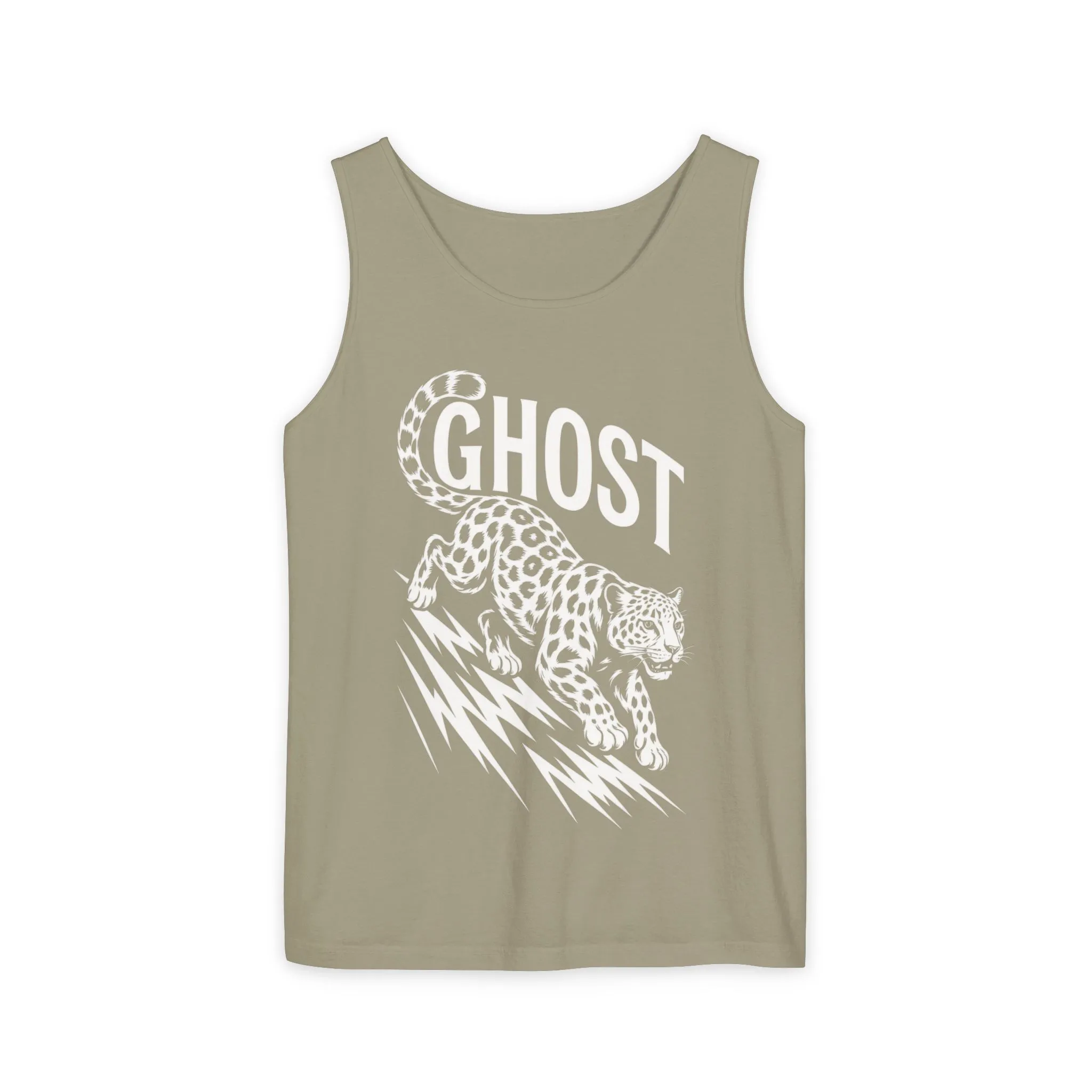 Ghost Leopard Mens Tank Top - Cool Graphic Shirt for Summer, Beach Days, Festivals, Gifts, Casual Wear - Image 3