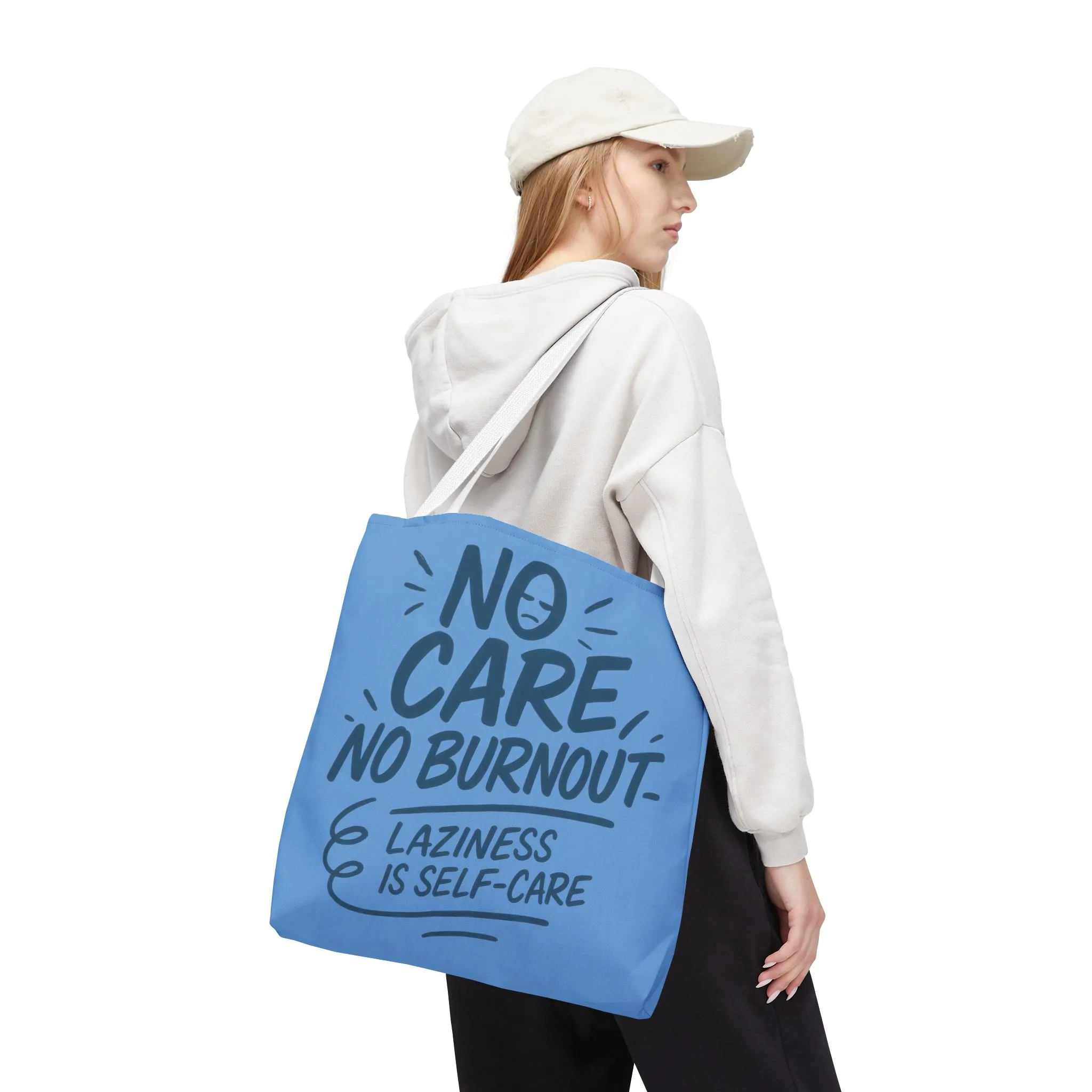 Laziness is Self-Care Funny Quote Bag, Oversized Reusable Canvas Shopping Tote, Sarcastic Self-Care Gift, Weekend Getaway, Everyday Use - Image 20