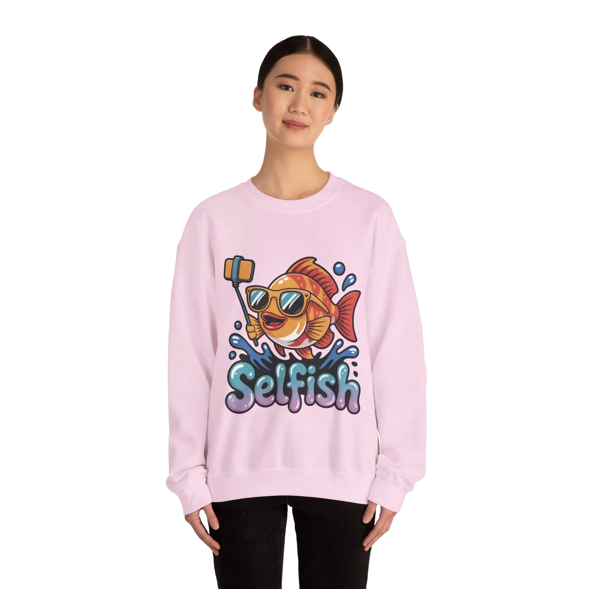 Selfish Womens Sweatshirt, Funny Selfie Pullover, Cute Ocean Pun Sweater, Playful Sea Life Gift, Fun Gift for Fish Lovers, Fishing Apparel - Image 23