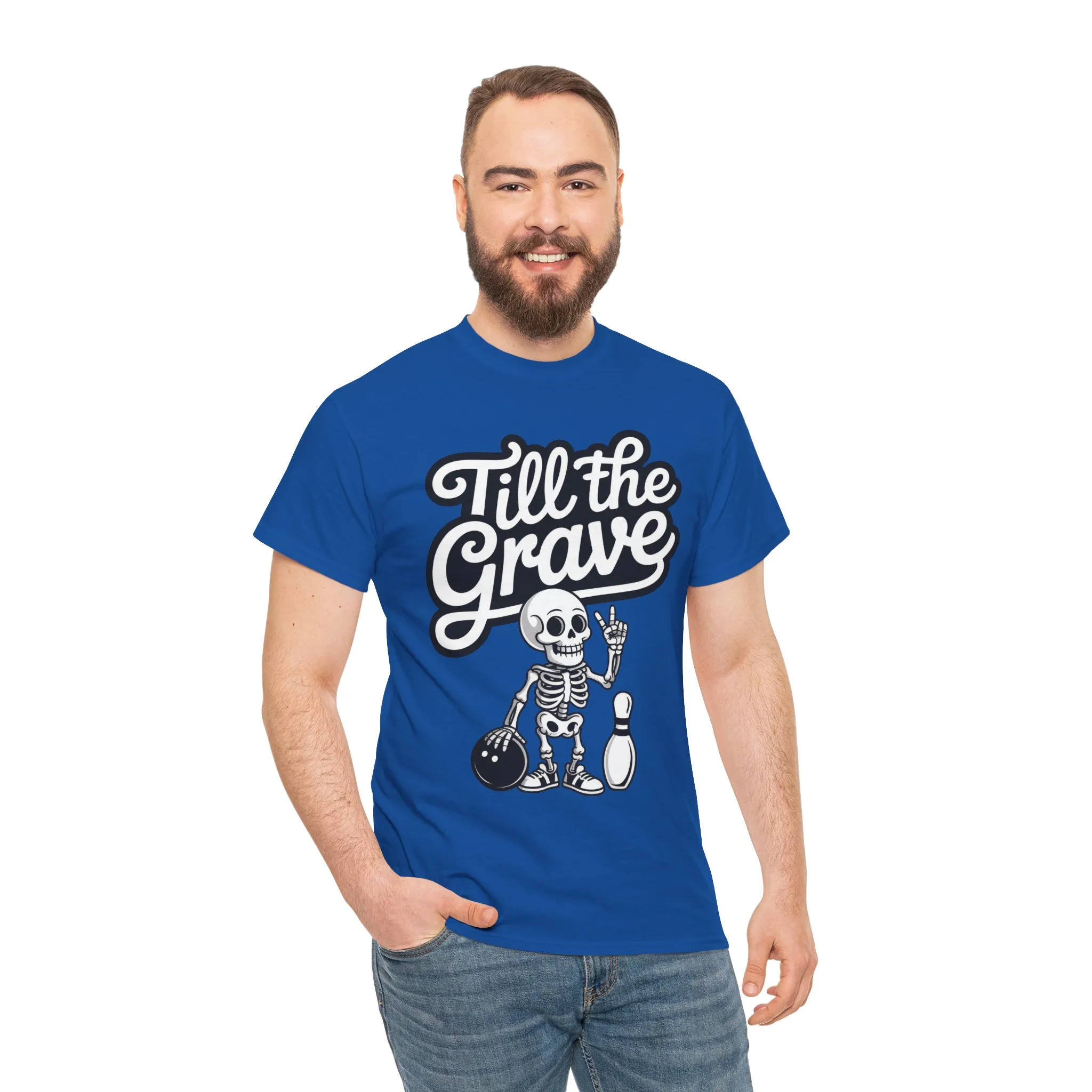 Skeleton Bowling Graphic Tee, Mens Heavy Cotton Tee, Funny Halloween Shirt, Gift for Bowlers, Retro Style Apparel, Casual Wear - Image 23