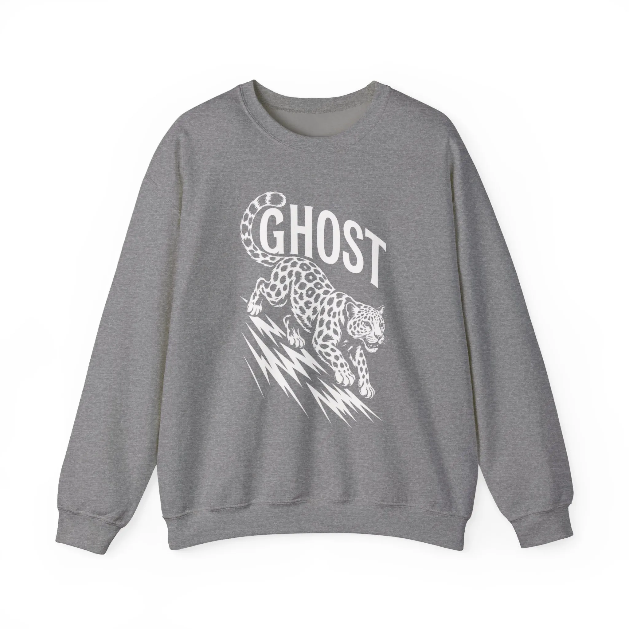 Ghost Leopard Crewneck Sweatshirt, Unisex Fashion, Cozy Casual Wear, Graphic Sweatshirt, Wild Animal Art, Gift for Animal Lovers - Image 10