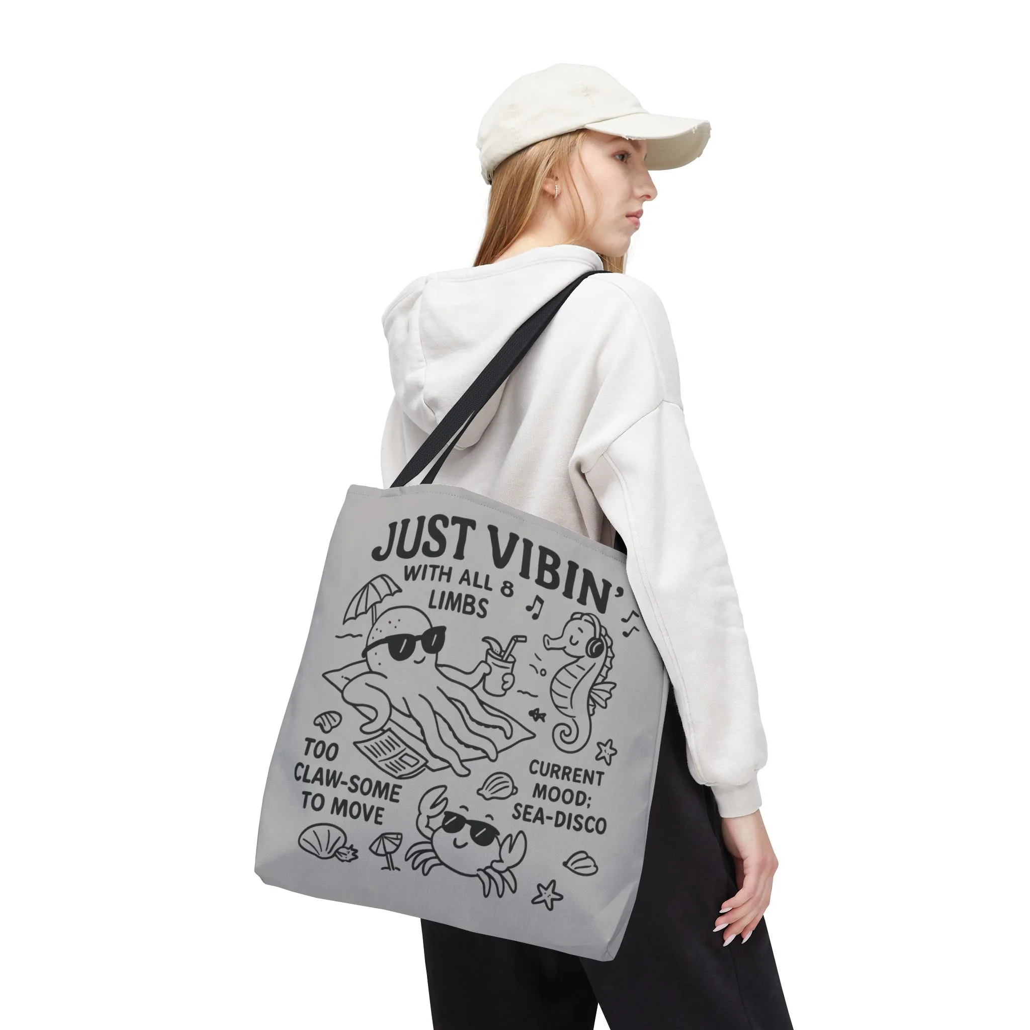 Fun Sea-Themed Tote Bag, Beach Accessories, Summer Vibes, Gift for Ocean Lovers, Reusable Shopping Bag, Cute Beach Tote - Image 5