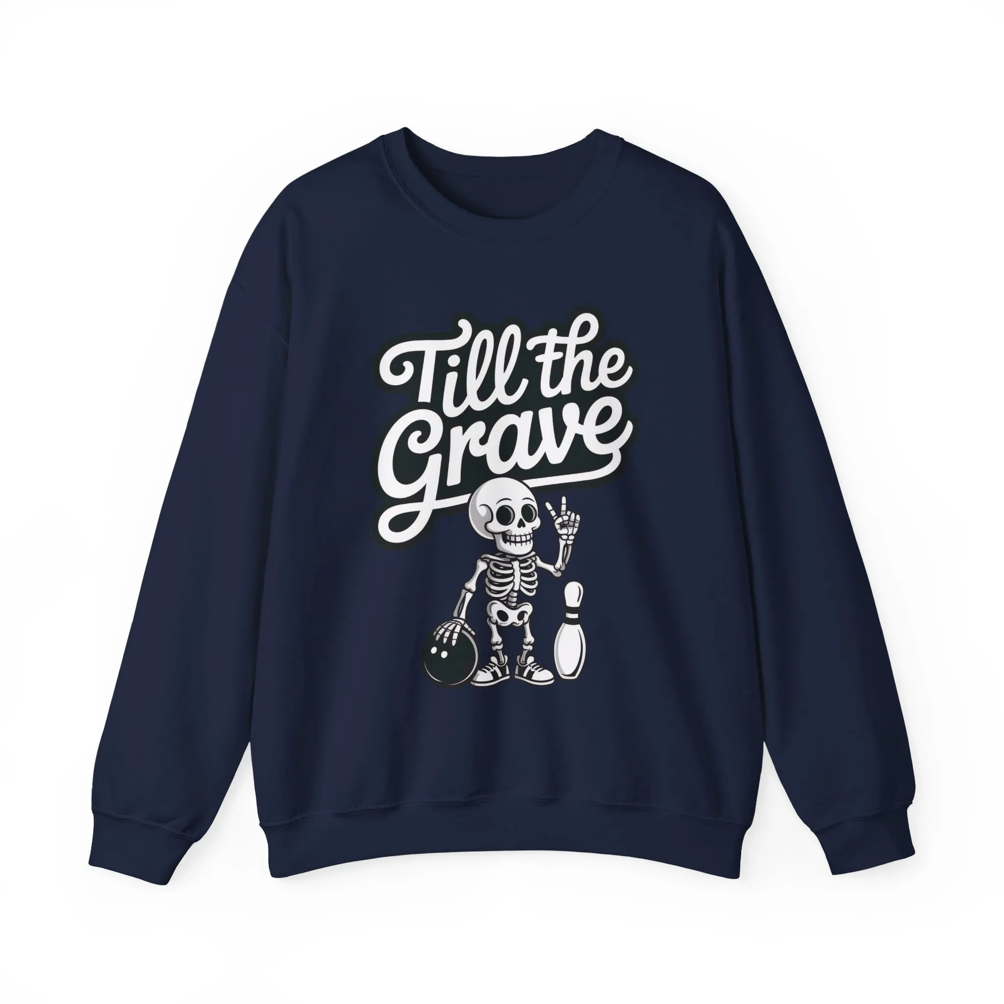 Funny Skeleton Bowling Sweatshirt, Womens Crewneck, Halloween Gift, Casual Wear, Till the Grave Sweatshirt, Bowling Lover Apparel - Image 19
