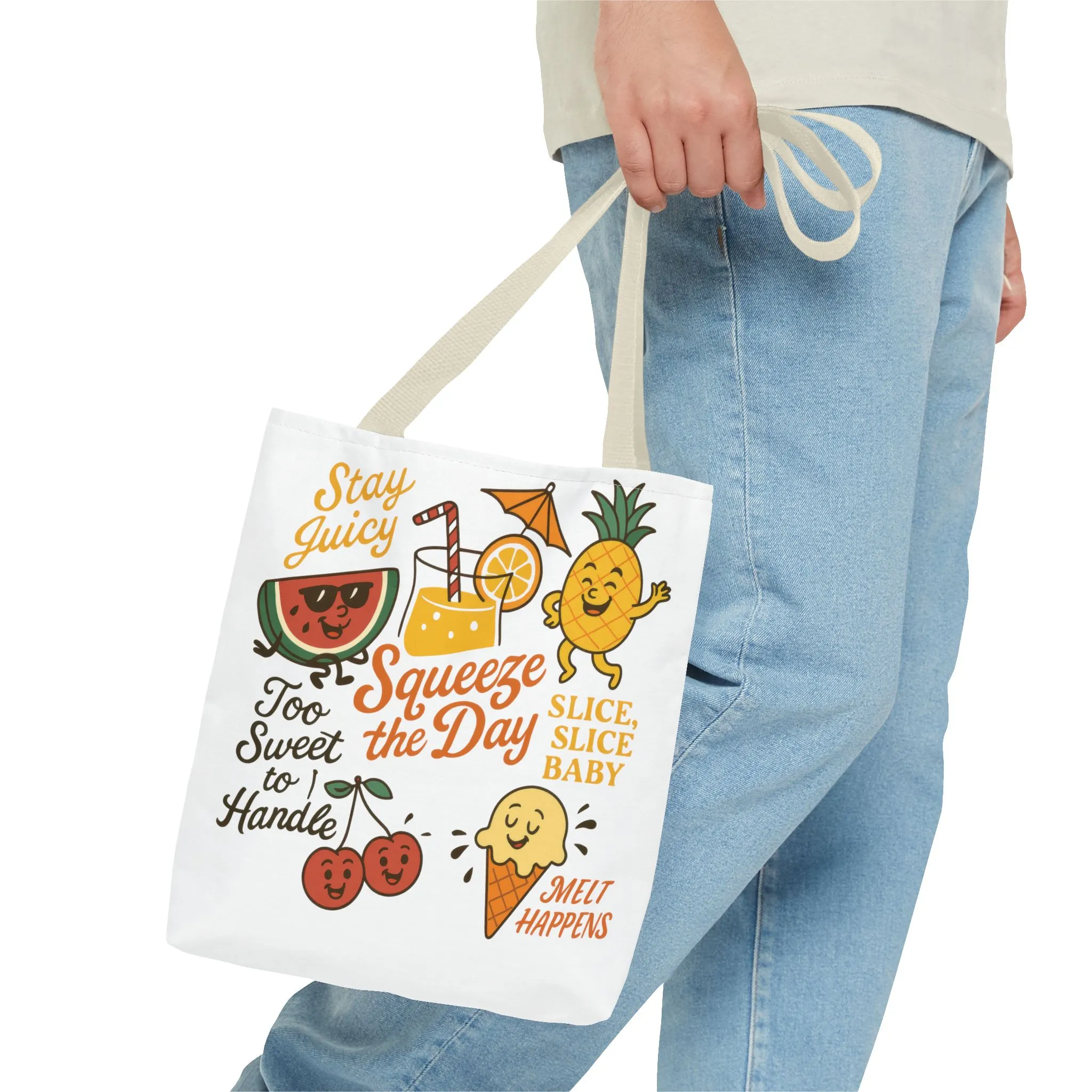 Juicy Summer Tote Bag, Fun Beach Carryall, Perfect for Grocery Shopping, Reusable Market Tote, Cute Gift for Fruit Lovers, Large Tote Bag - Image 8