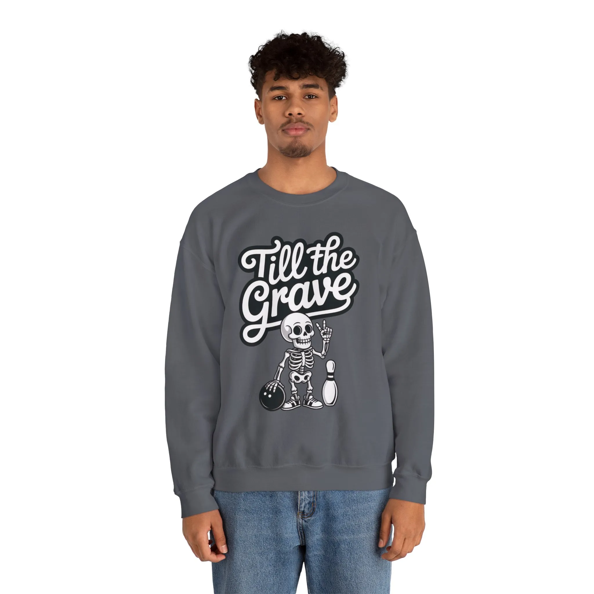 Funny Skeleton Bowling Mens Pullover, Halloween Apparel, Funny Skeleton Bowling Shirt, Casual Mens Crewneck, Cool Bowler Skull Crewneck - Image 17