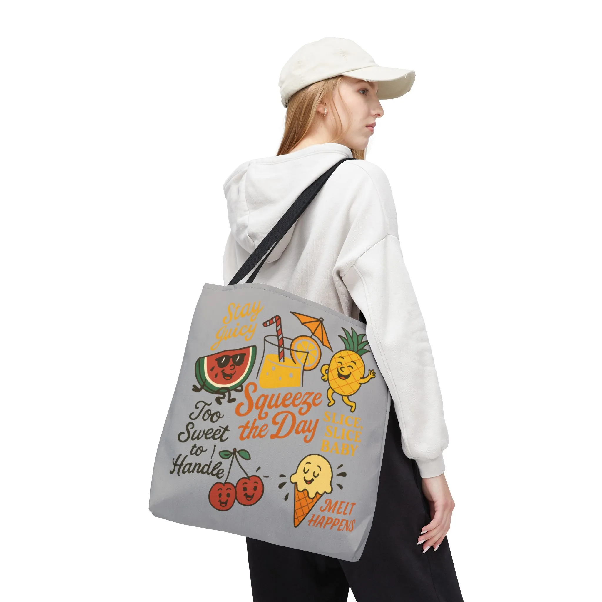 Juicy Summer Tote Bag, Fun Beach Carryall, Perfect for Grocery Shopping, Reusable Market Tote, Cute Gift for Fruit Lovers, Large Tote Bag - Image 5