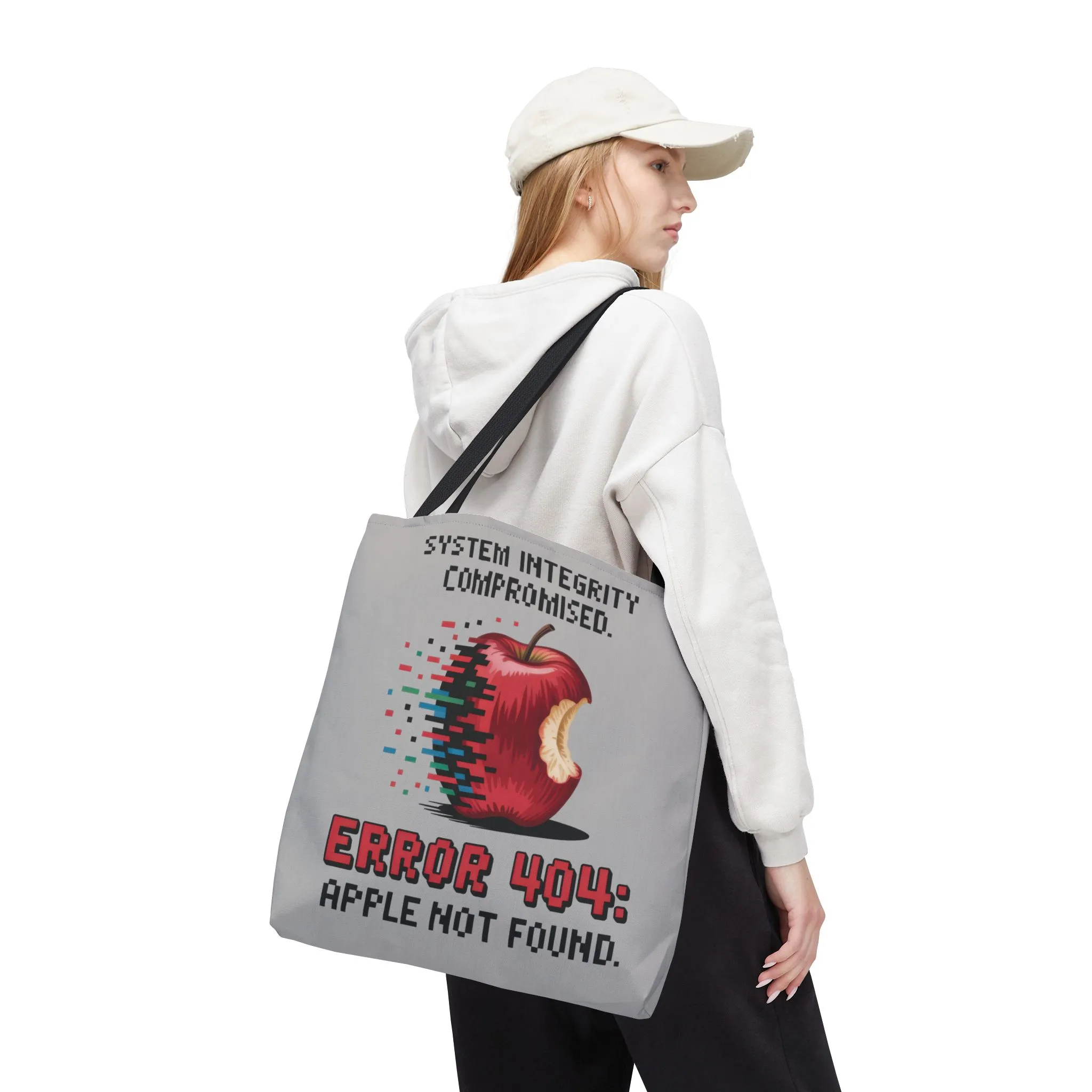 Error 404 Apple Tote Bag, Geek Tote, Funny Shopping Bag, Gift for Tech Lovers, Apple Lovers Tote, Digital Design Bag, Large Tote Bag, Weekender Bag, Beach Bag - Image 15