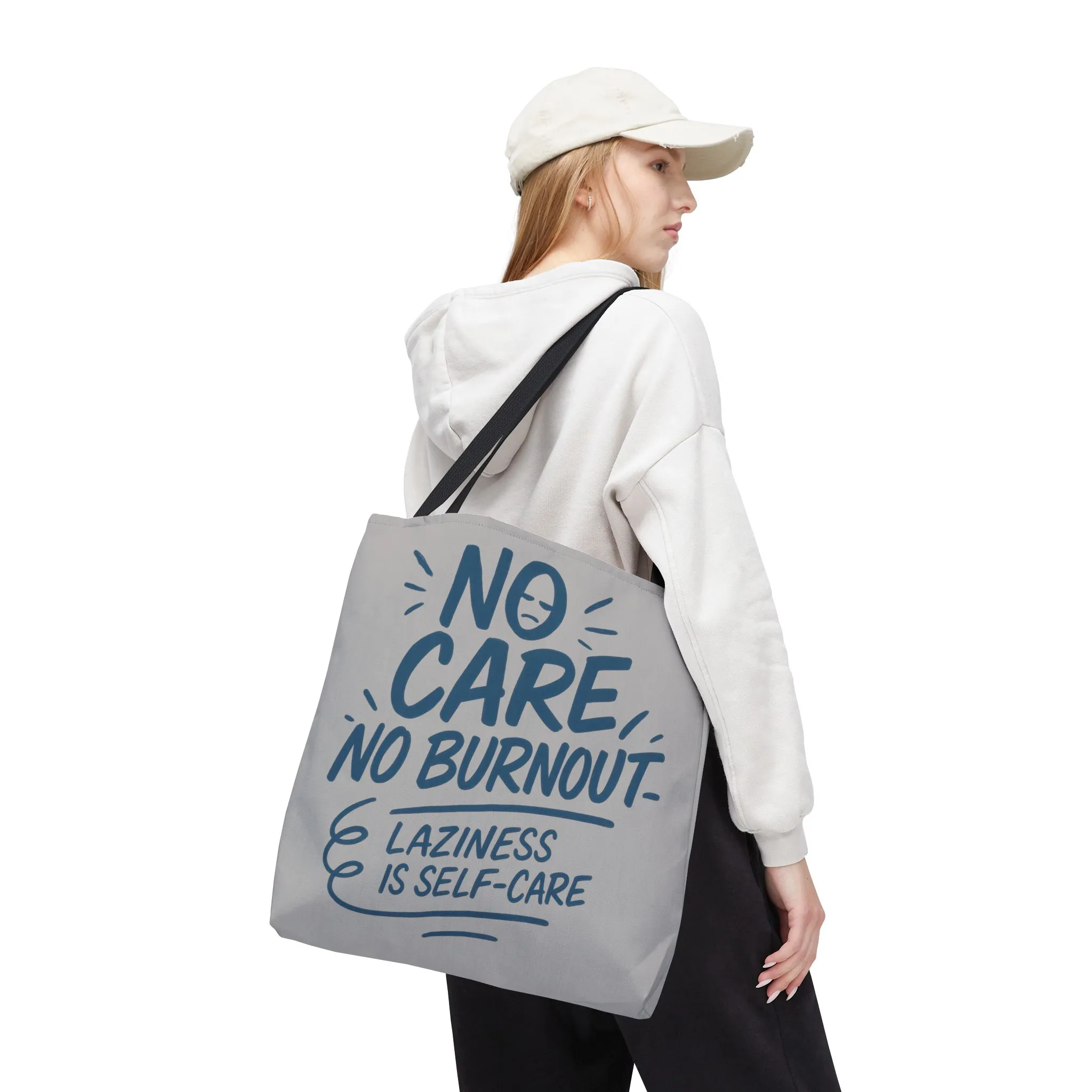 Laziness is Self-Care Funny Quote Bag, Oversized Reusable Canvas Shopping Tote, Sarcastic Self-Care Gift, Weekend Getaway, Everyday Use - Image 20