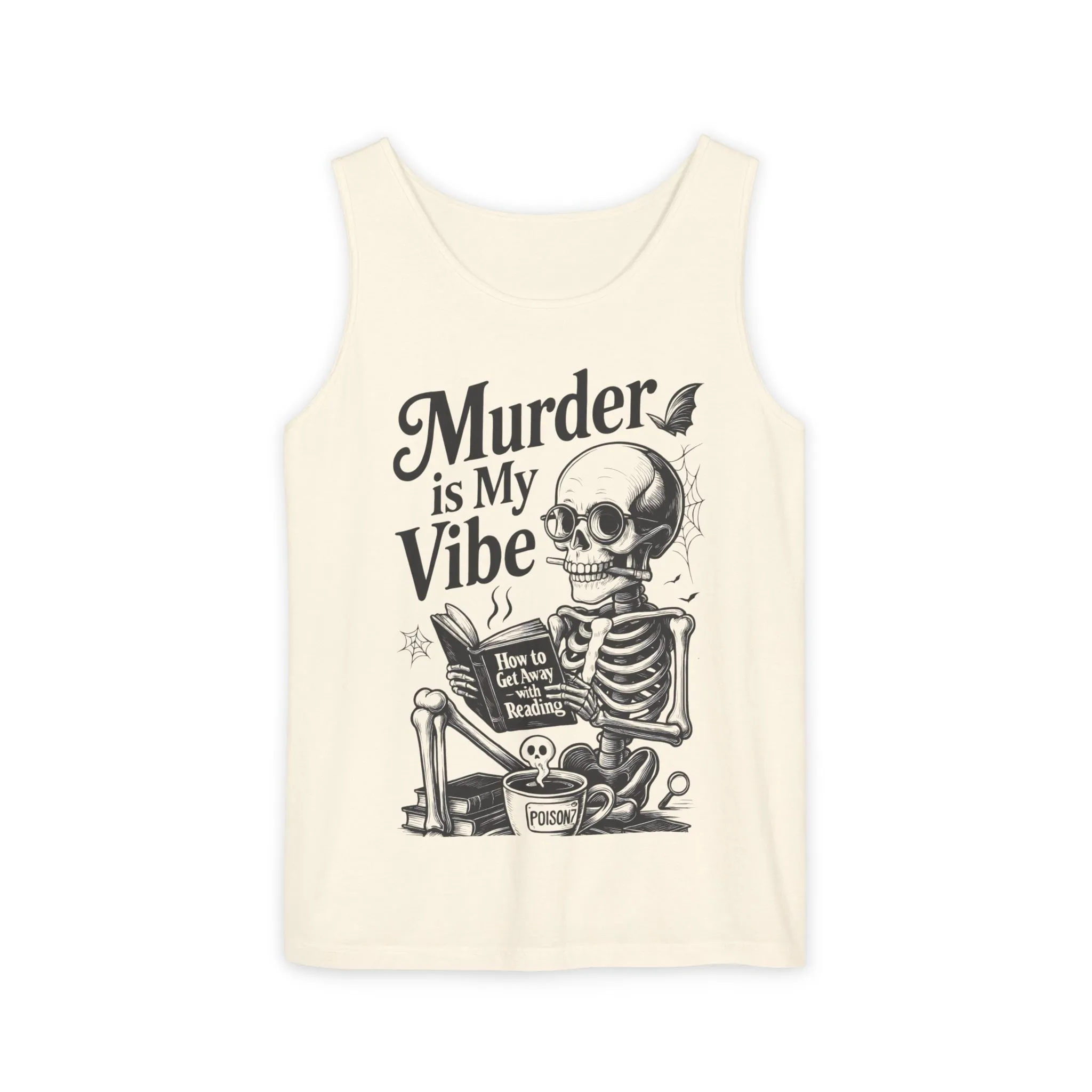 Murder Is My Vibe Tank Top, Womens Goth Tank, Halloween Clothing, Skeleton Graphic Tee, Cozy Casual Wear, Quirky Gift Idea - Image 17