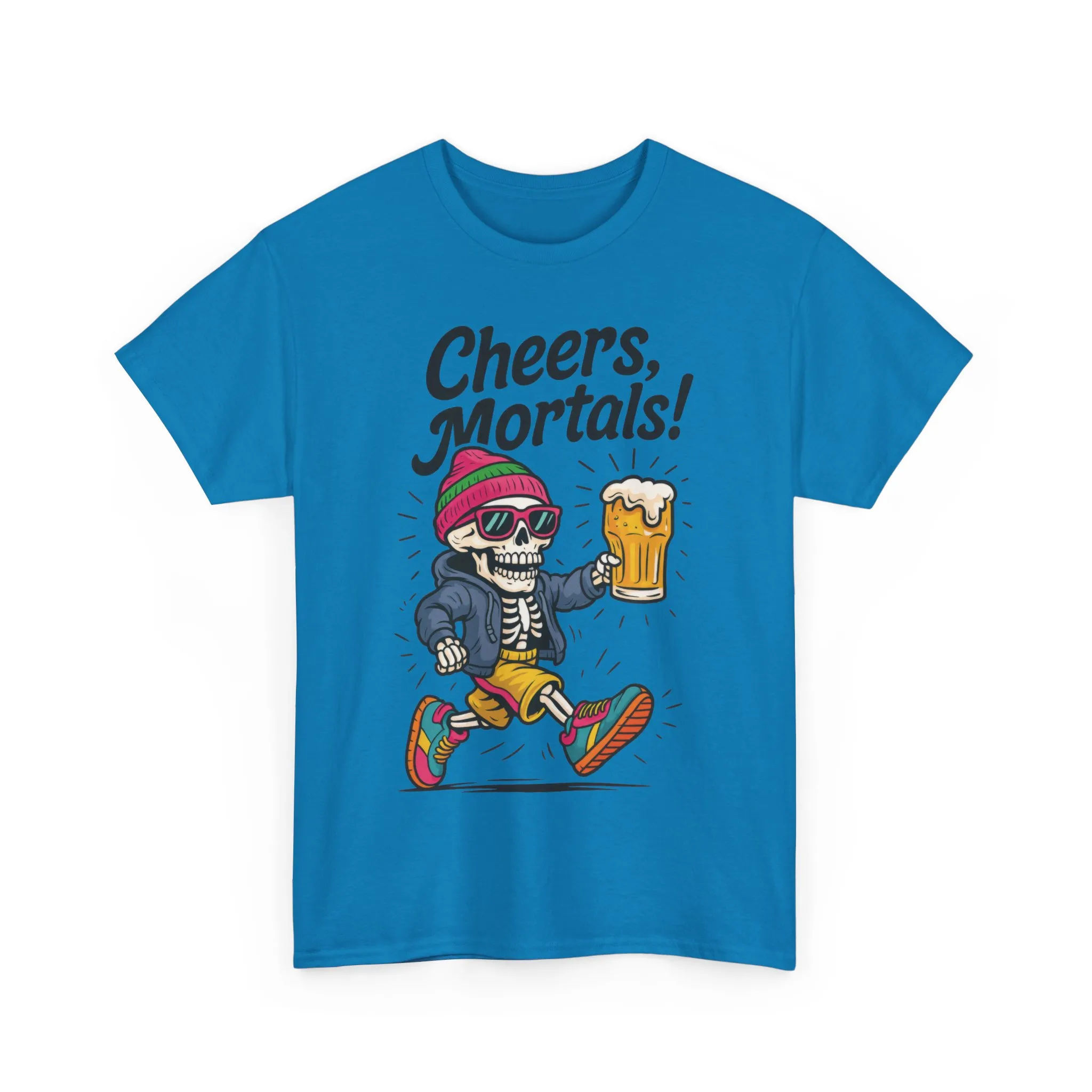 Cheers, Mortals! Mens Tee, Funny Skeleton Beer Graphic Tee, Cool Drinking Humor Shirt, Party Gift for Him, Halloween Tee, Beer Lovers Gift - Image 25