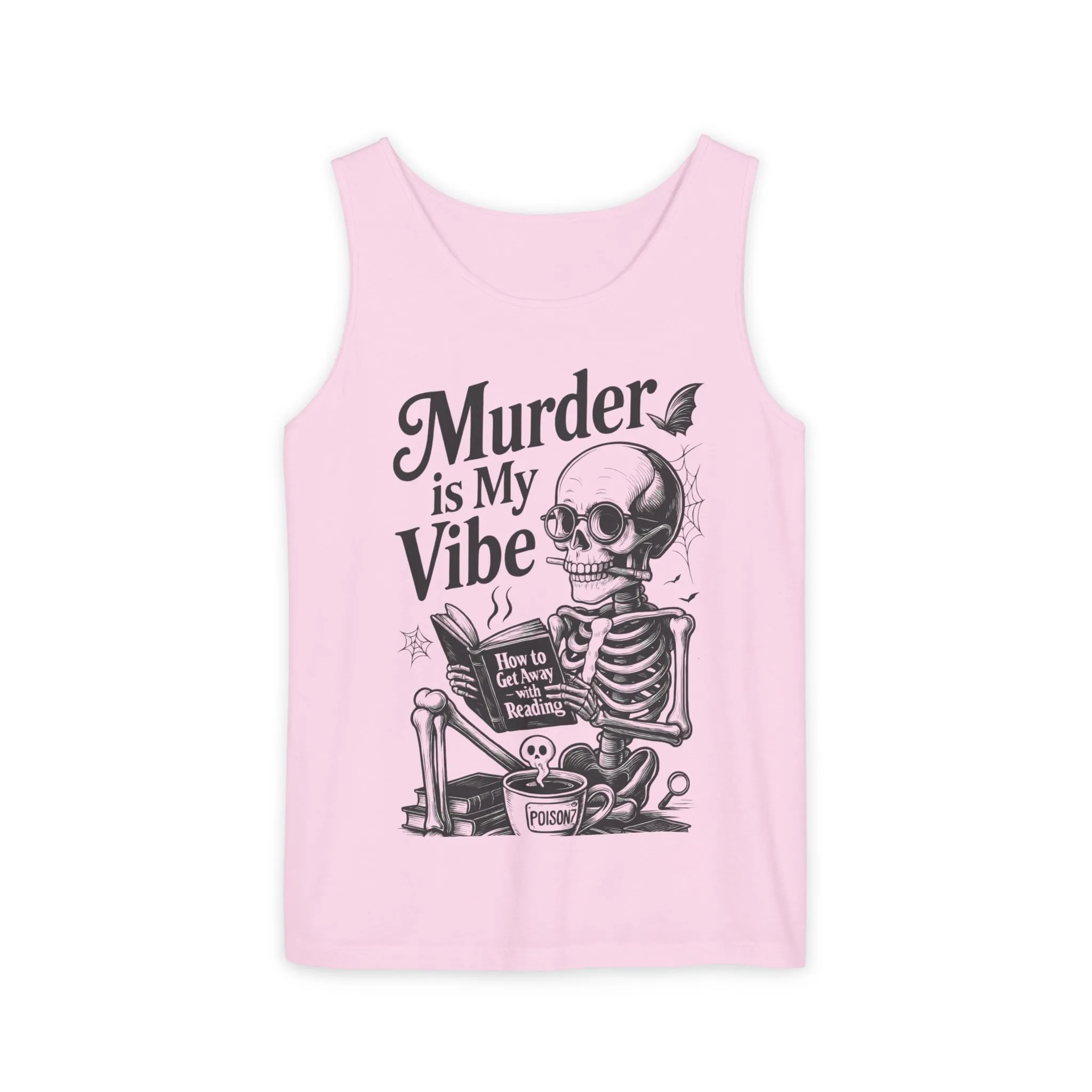 Murder Is My Vibe Tank Top, Womens Goth Tank, Halloween Clothing, Skeleton Graphic Tee, Cozy Casual Wear, Quirky Gift Idea - Image 27