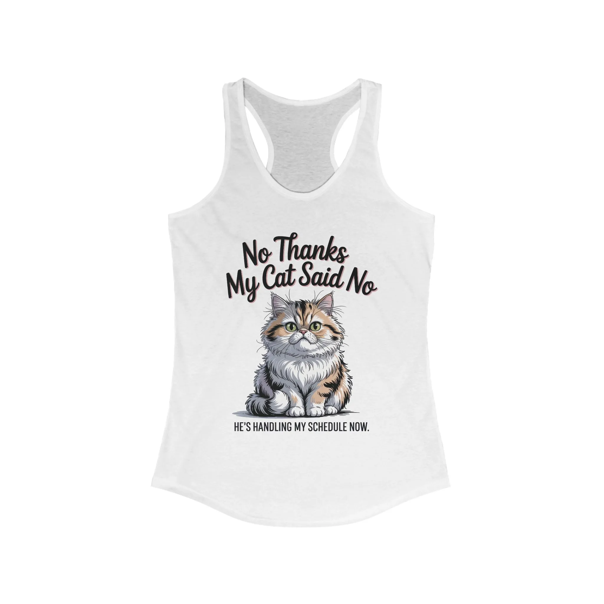 Funny Cat Tank Top, No Thanks My Cat Said No Shirt, Cat Lovers Gift, Women's Racerback, Cute Animal Apparel, Perfect for Casual Wear - Image 3