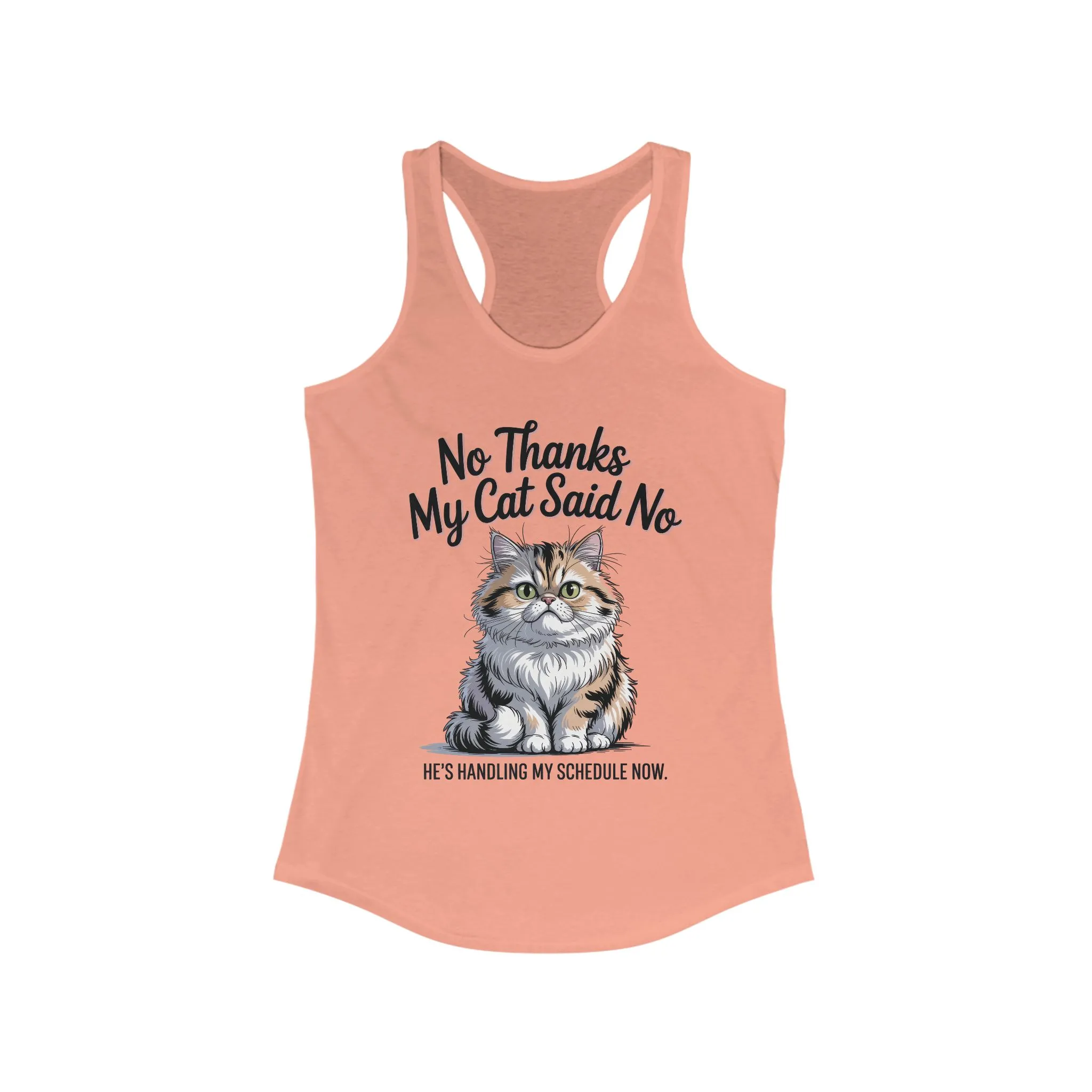 Funny Cat Tank Top, No Thanks My Cat Said No Shirt, Cat Lovers Gift, Women's Racerback, Cute Animal Apparel, Perfect for Casual Wear - Image 5
