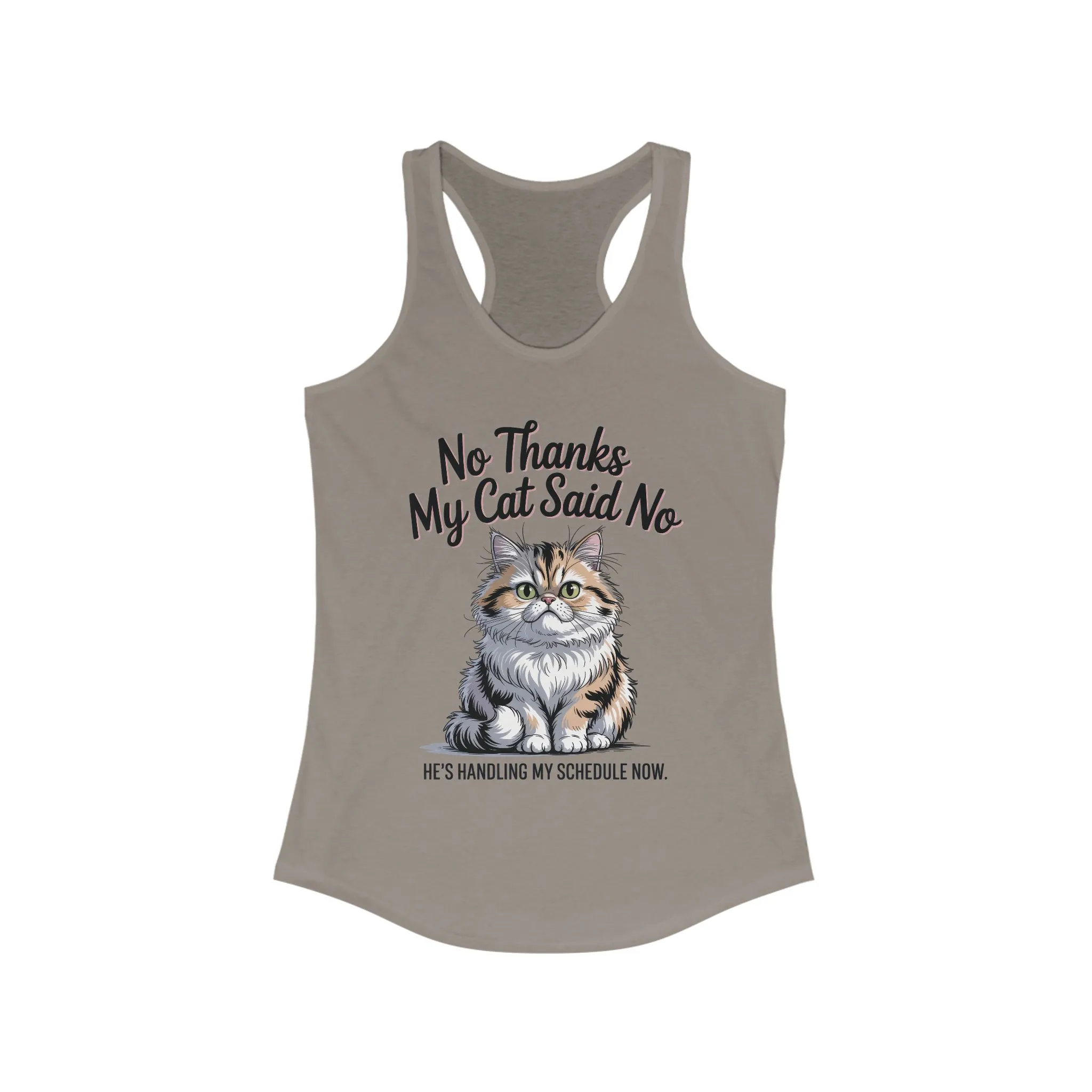 Funny Cat Tank Top, No Thanks My Cat Said No Shirt, Cat Lovers Gift, Women's Racerback, Cute Animal Apparel, Perfect for Casual Wear - Image 9