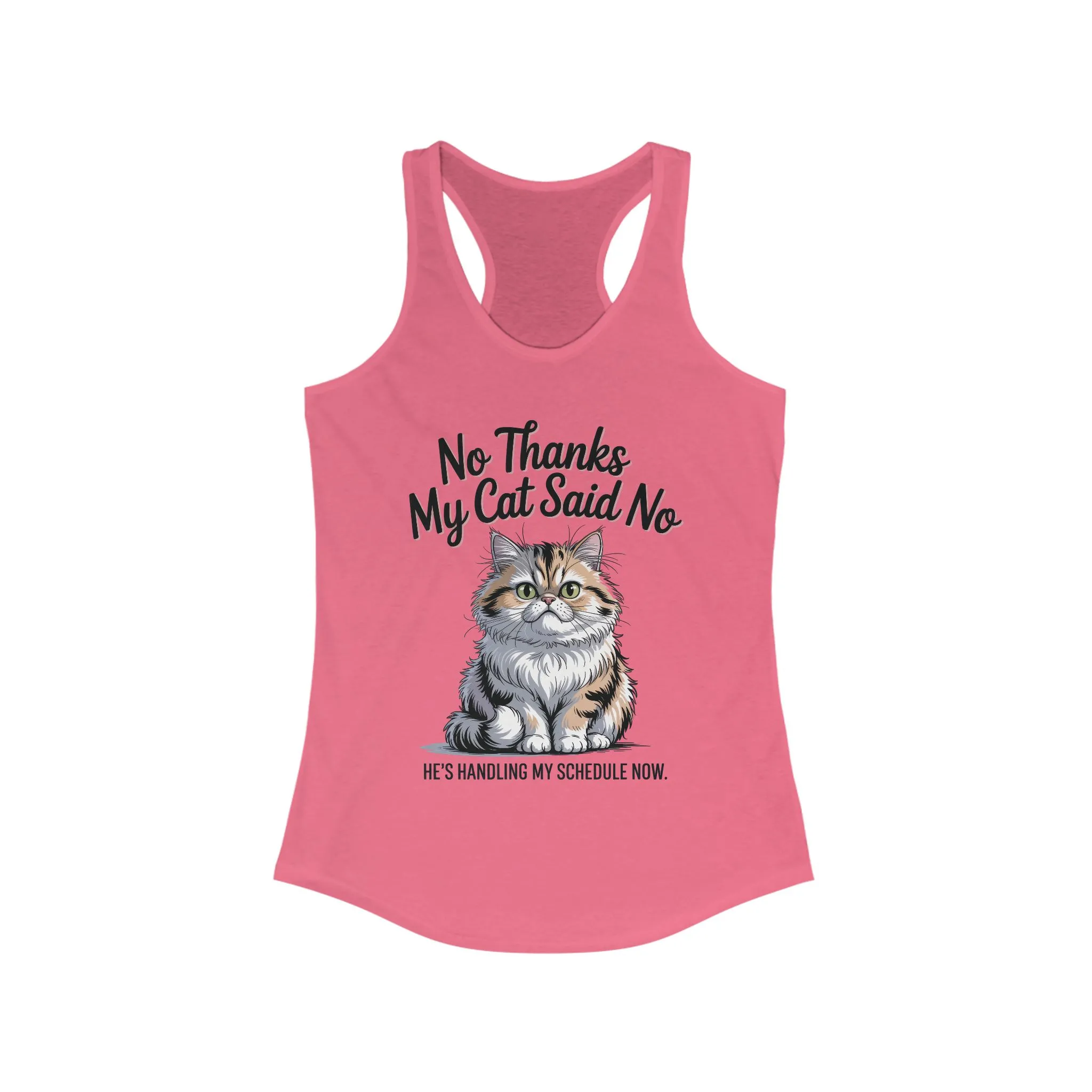 Funny Cat Tank Top, No Thanks My Cat Said No Shirt, Cat Lovers Gift, Women's Racerback, Cute Animal Apparel, Perfect for Casual Wear - Image 13
