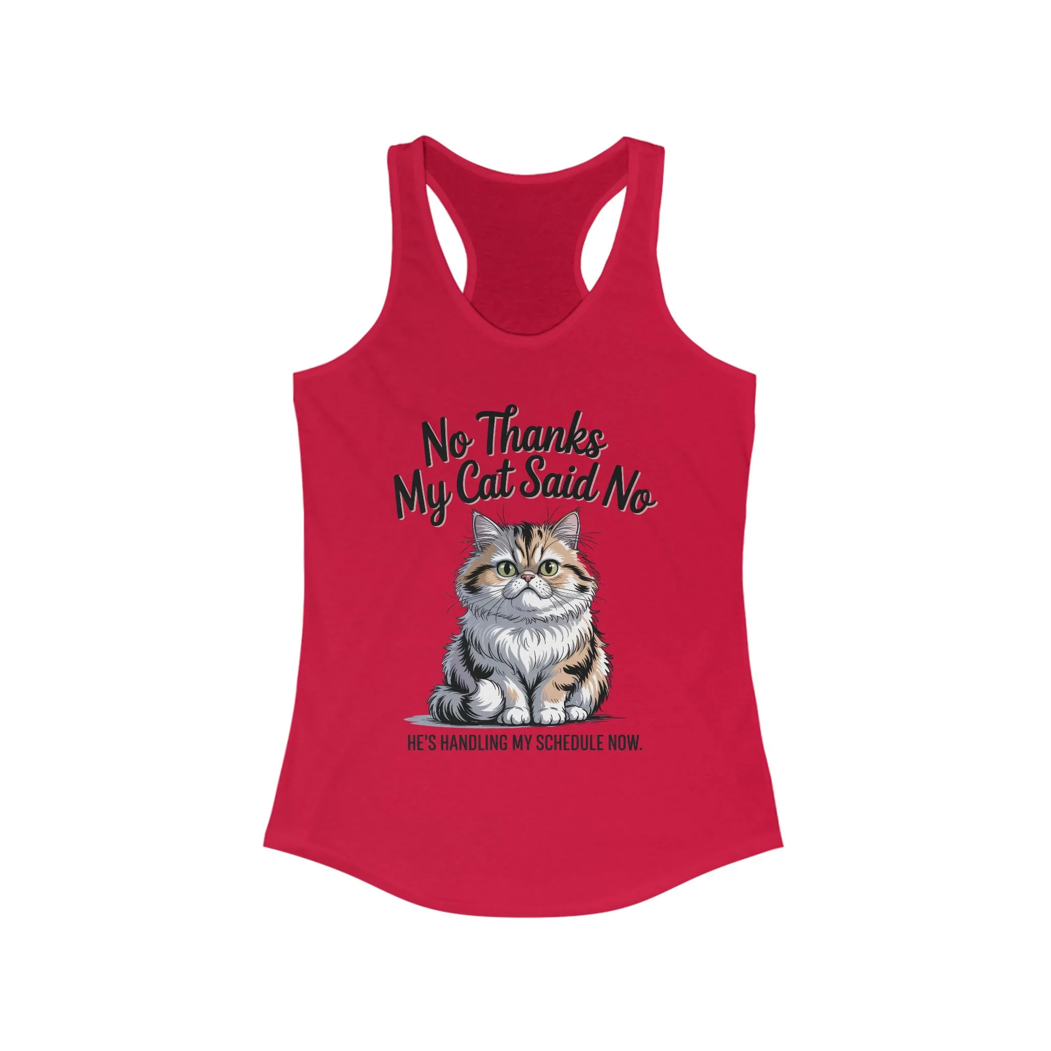 Funny Cat Tank Top, No Thanks My Cat Said No Shirt, Cat Lovers Gift, Women's Racerback, Cute Animal Apparel, Perfect for Casual Wear - Image 15
