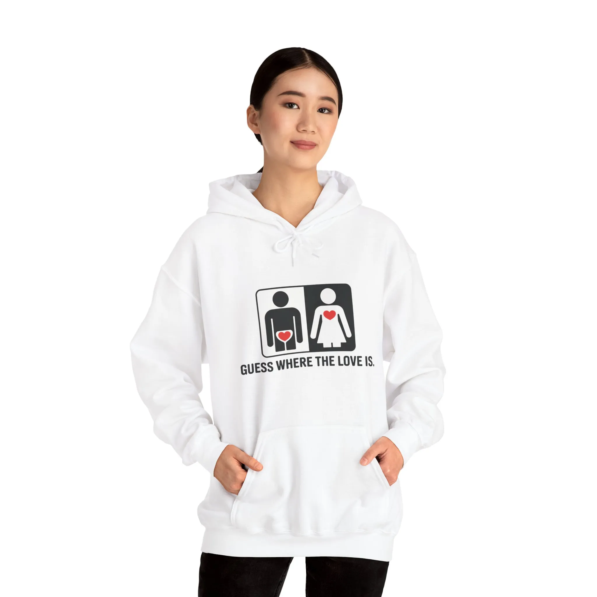 Guess Where the Love Is Hoodie, Cute Couples Hoodie, Valentines Day Gift, Matching Outfits, Witty Relationship Hoodie, Love Joke Graphic - Image 7