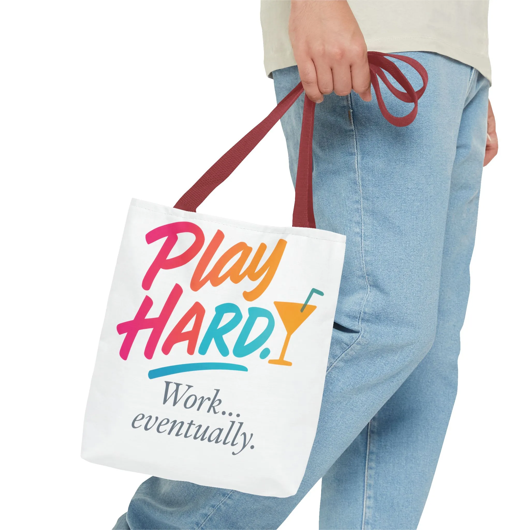 Play Hard Tote Bag - Fun, Stylish, Tote for Work & Play, Summer, Gift, Beach Bag, Everyday Carry, Beach Weekender Bag, large canvas bag - Image 8