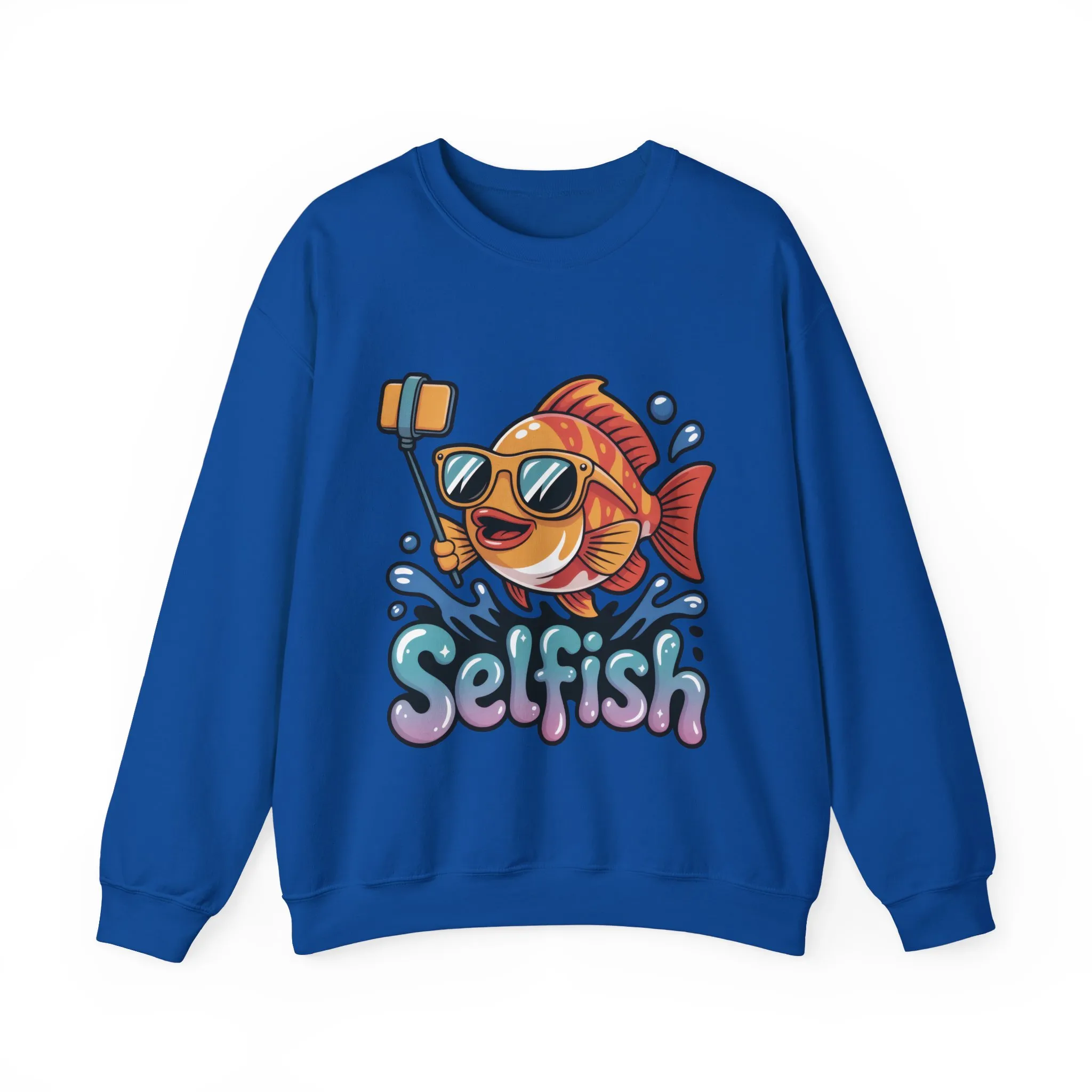 Selfish Womens Sweatshirt, Funny Selfie Pullover, Cute Ocean Pun Sweater, Playful Sea Life Gift, Fun Gift for Fish Lovers, Fishing Apparel - Image 16