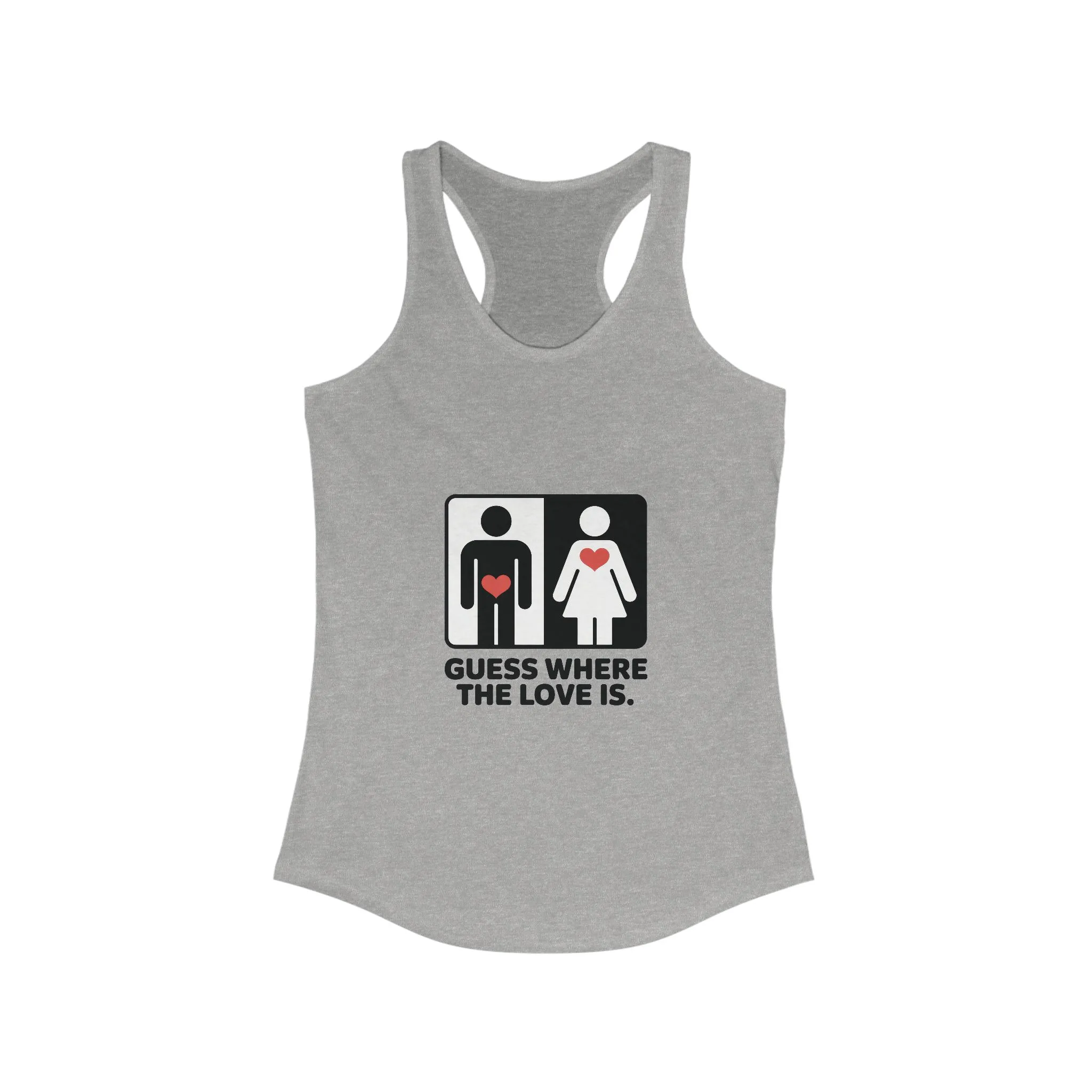 Guess Where the Love Is Womens Tank Top, Funny Shirt for Couples, Gift for Her, Matching Outfits, Love Joke Graphic Workout Tee - Image 7