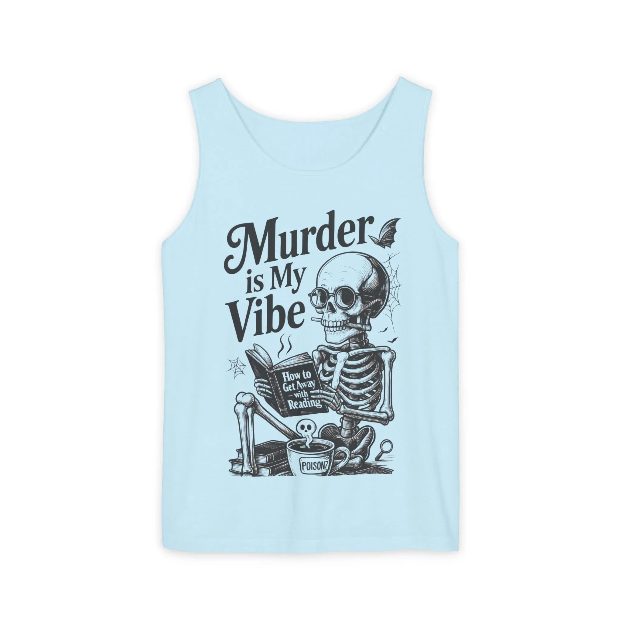 Murder Is My Vibe Tank Top, Mens Goth Tank, Halloween Clothing, Skeleton Graphic Tee, Cozy Casual Wear, Quirky Gift Idea - Image 15