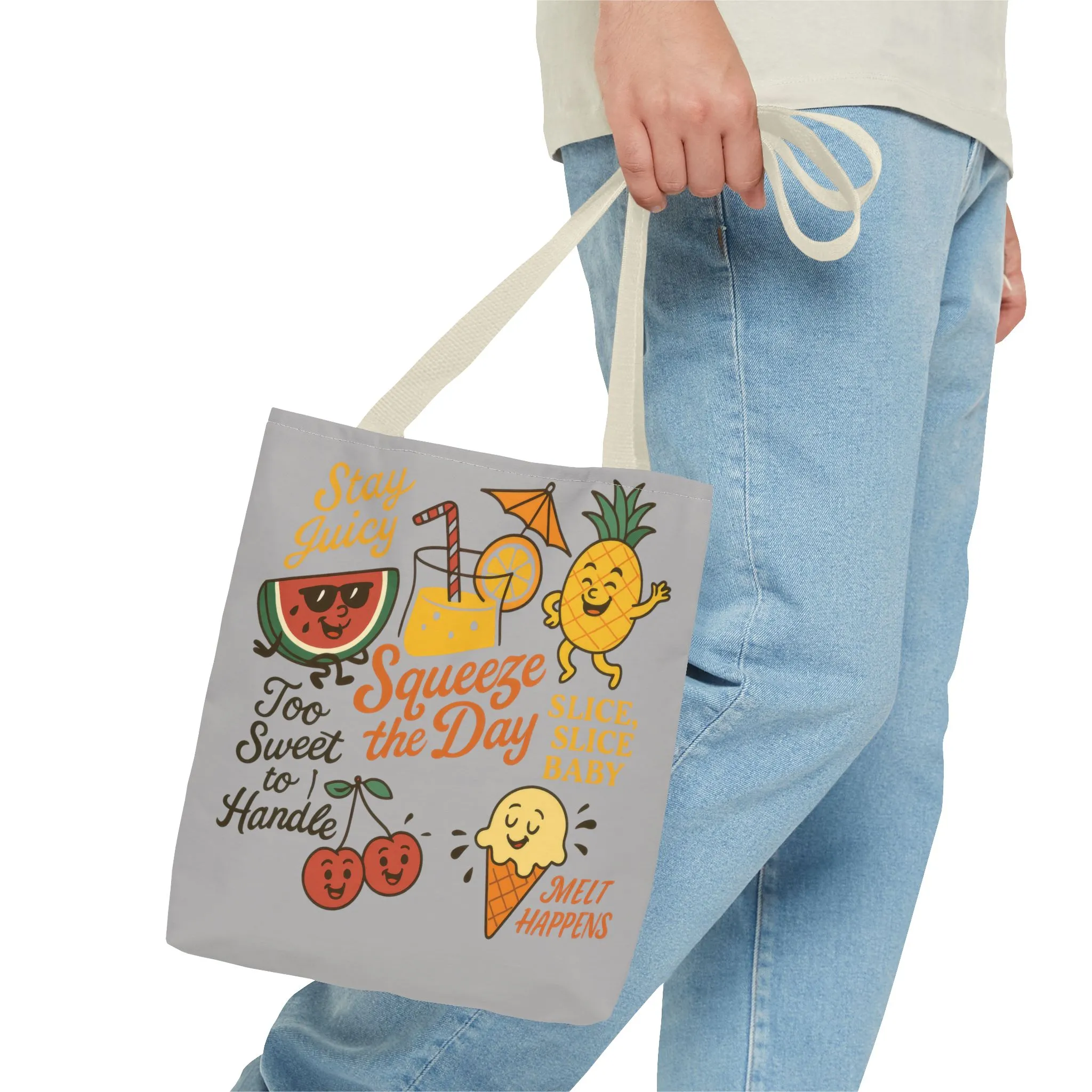 Juicy Summer Tote Bag, Fun Beach Carryall, Perfect for Grocery Shopping, Reusable Market Tote, Cute Gift for Fruit Lovers, Large Tote Bag - Image 8