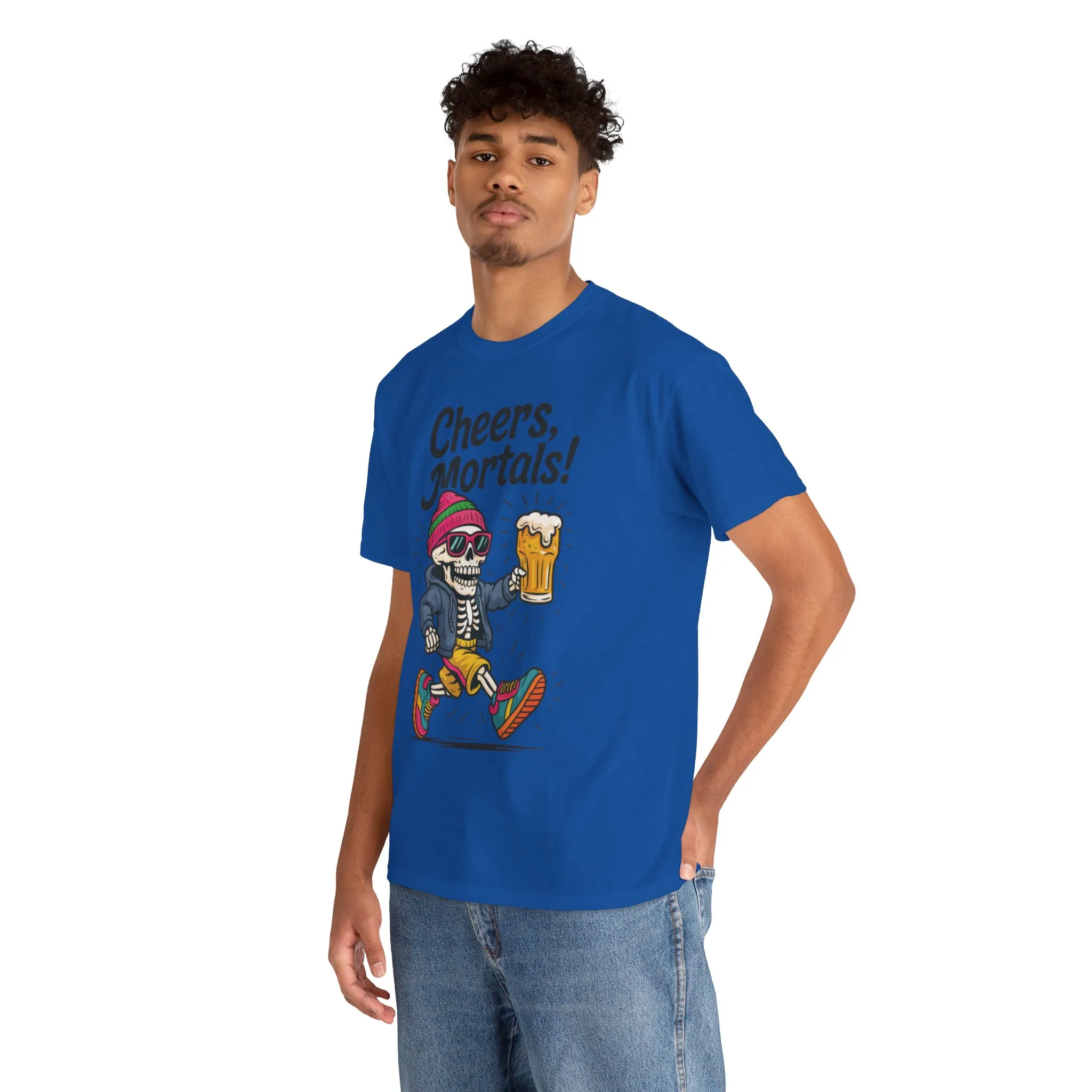 Cheers, Mortals! Mens Tee, Funny Skeleton Beer Graphic Tee, Cool Drinking Humor Shirt, Party Gift for Him, Halloween Tee, Beer Lovers Gift - Image 36