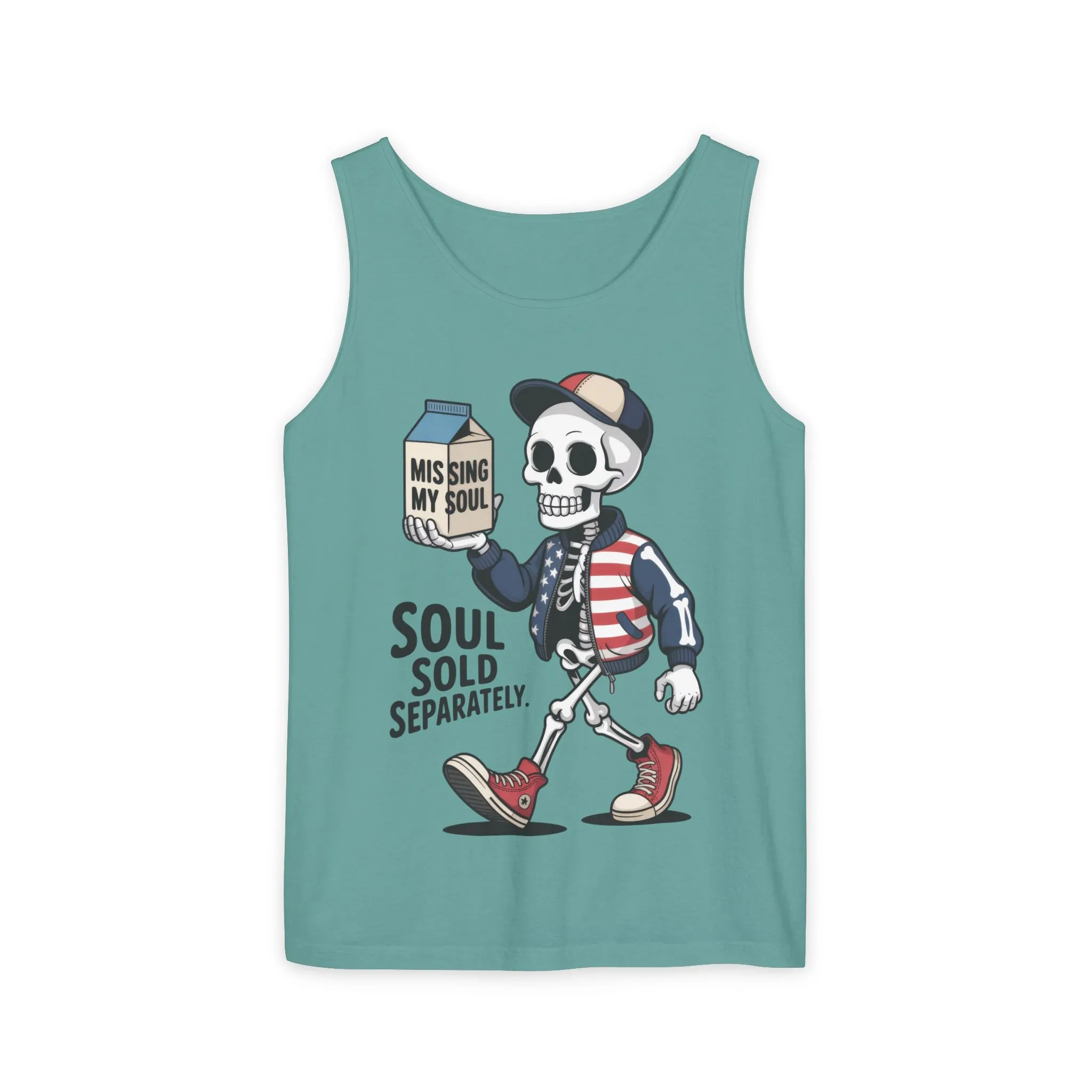 Funny Skeleton Tank Top, Soul Sold Separately Muscle Tee, Missing My Soul Graphic Shirt, Gothic Streetwear Workout Top - Image 13