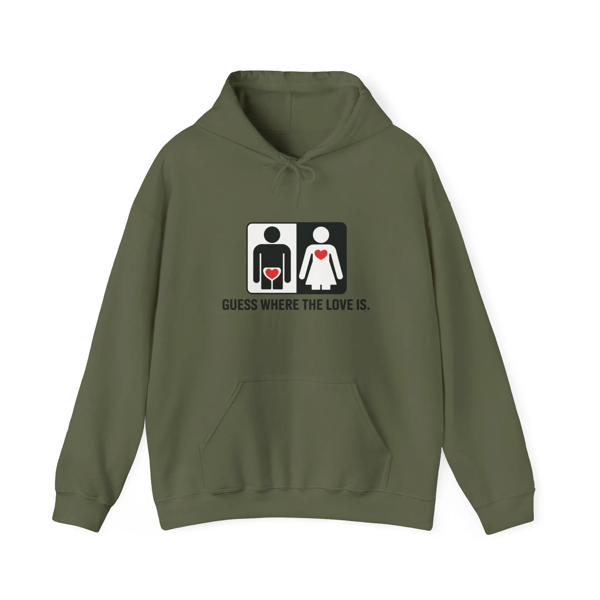 Cute Guess Where The Love Is Mens Hoodie, Sweatshirt for Couples, Valentines Day Gift, Relationship Humor Hoodie, Bold Love Joke Hoodie - Image 25