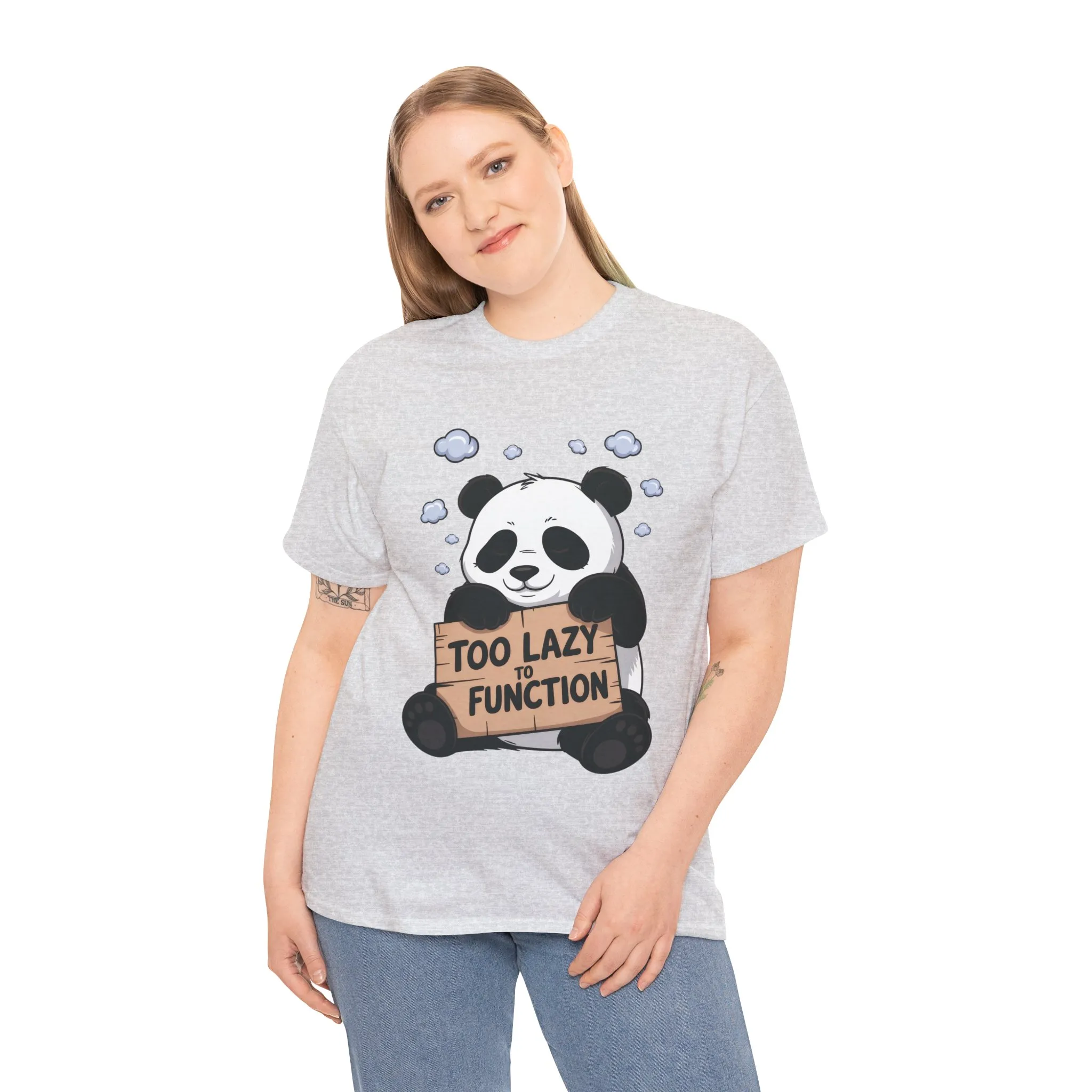 Too Lazy to Function Panda Tee, Unisex Cotton T-Shirt, Funny Shirt, Casual Wear, Gift for Sloth Lovers, Relaxed Vibe - Image 9