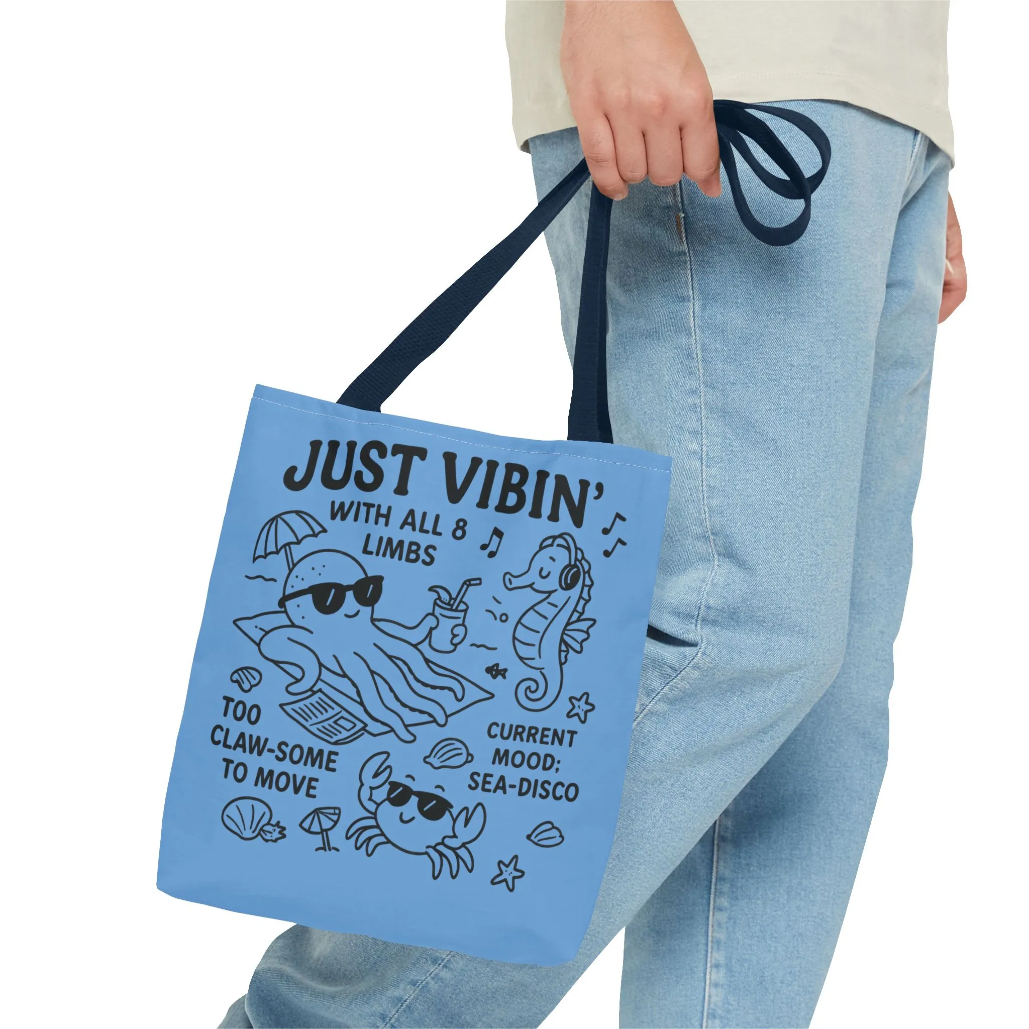 Fun Sea-Themed Tote Bag, Beach Accessories, Summer Vibes, Gift for Ocean Lovers, Reusable Shopping Bag, Cute Beach Tote - Image 8