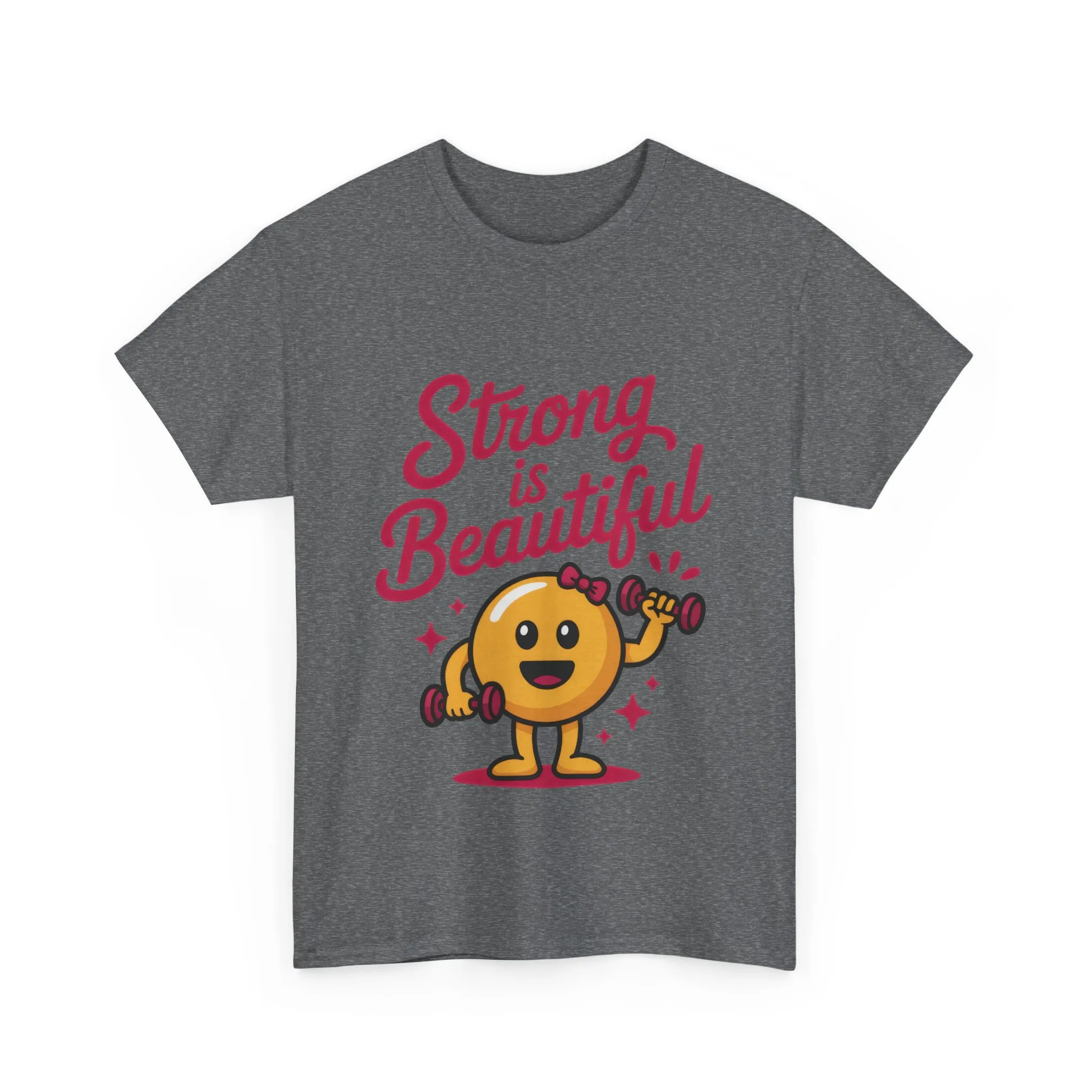 Strong is Beautiful Womens T-Shirt, Cute Fitness Character Graphic Tee, Inspirational Workout Shirt, Gym Motivation Gift for Her - Image 13