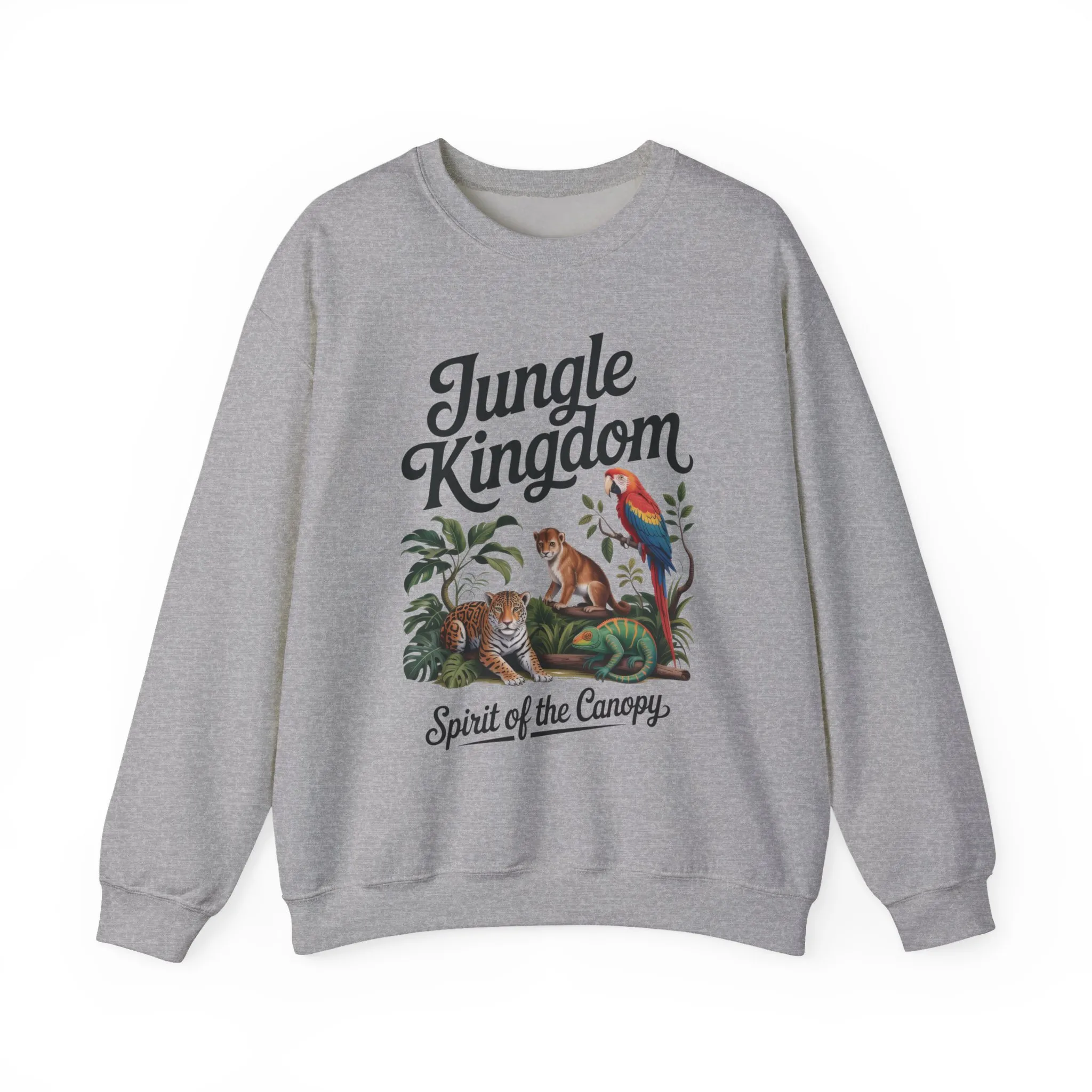 Jungle Kingdom Mens Sweatshirt, Cozy Jungle Crewneck, Nature Lover Gift, Wildlife Artwork, Eco-Conscious Apparel, Animal Enthusiast Clothing - Image 7