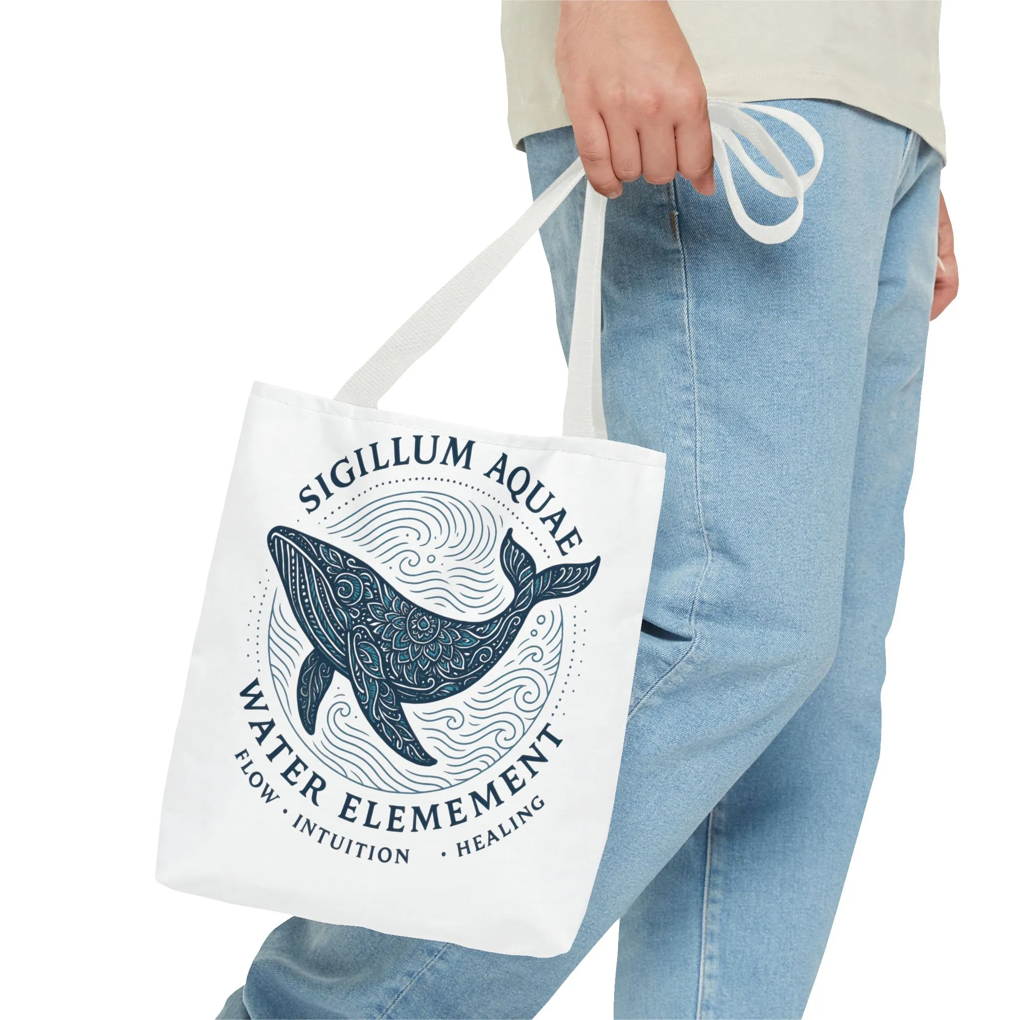 Whale Water Element Tote Bag: Spiritual Gift, Eco-Friendly, Beach Bag, Yoga Accessories, Meditation Essentials, Weekender Bag, Large Bag - Image 18