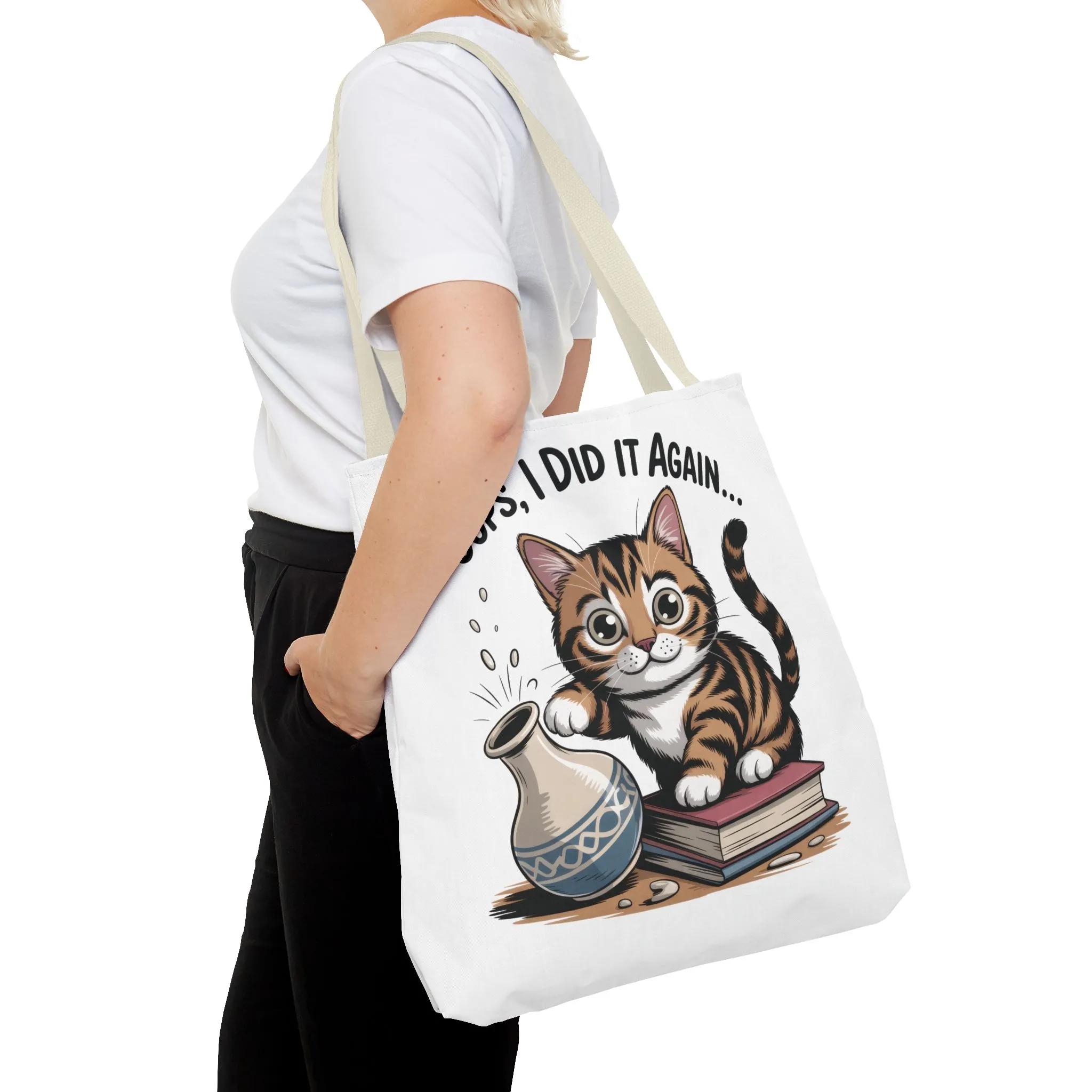 Cat-Themed Tote Bag, "Oops, I Did It Again", Perfect Gift for Cat Lovers, Pet Owners, Birthday, or Everyday Use, Large Tote Bag, beach bag - Image 39