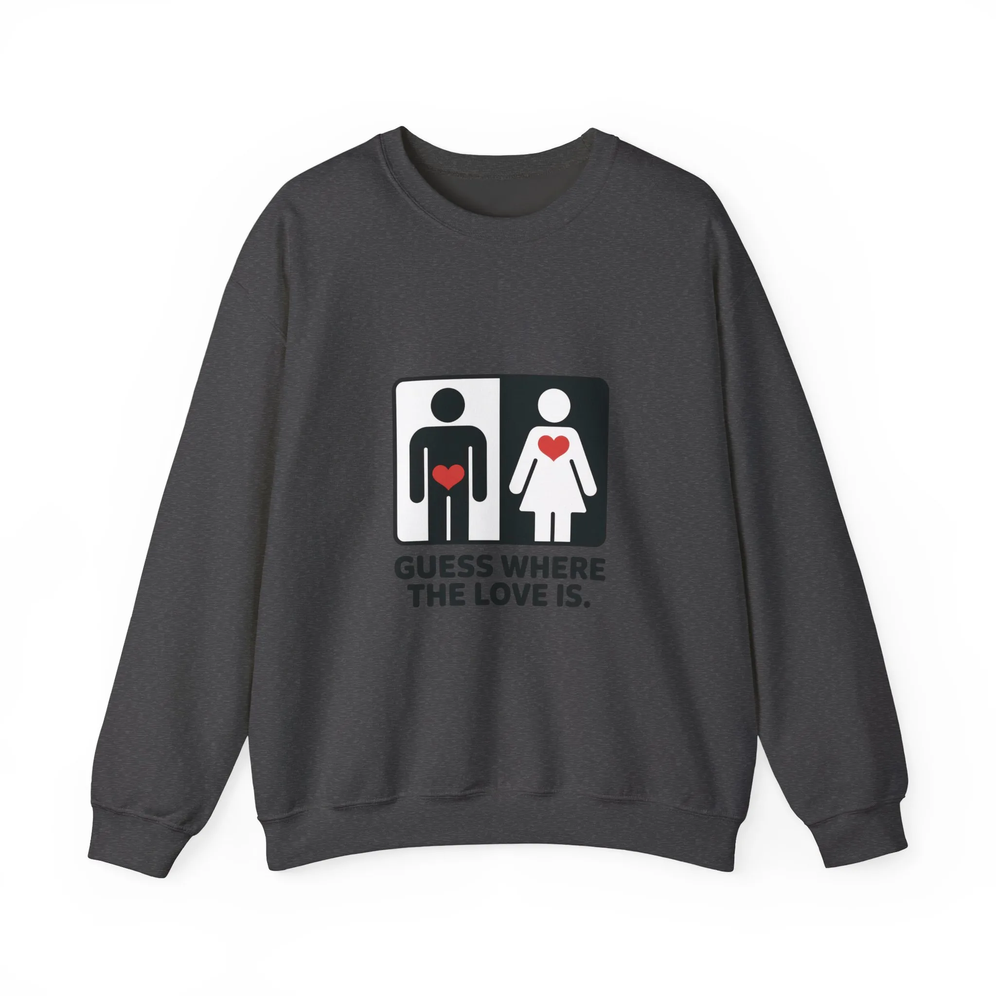 GuesWhere the Love Is Womens Sweatshirt, Couples Gift, Valentines Day Apparel, Matching Sweatshirt, Relationship Sweatshirt, Love Joke Graphic - Image 31