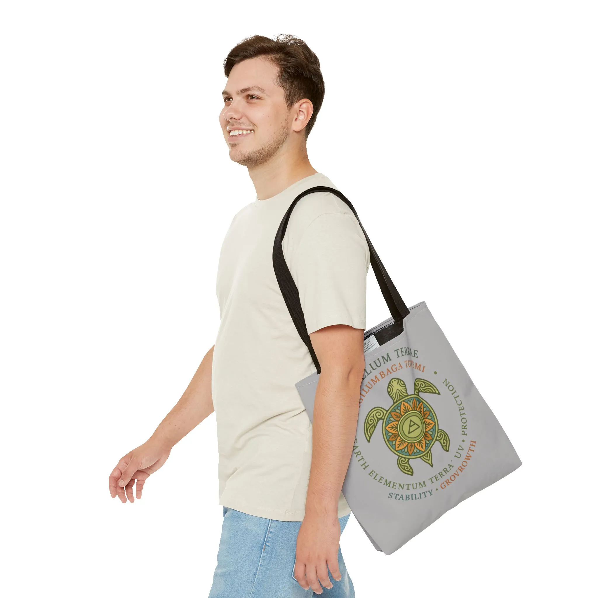 Spiritual Symbol Tote Bag, Eco-Friendly Shopping Bag, Gift for Yogis, Bohemian Style, Sigillum Terrae Design, Beach Bag, Large Canvas Bag - Image 13
