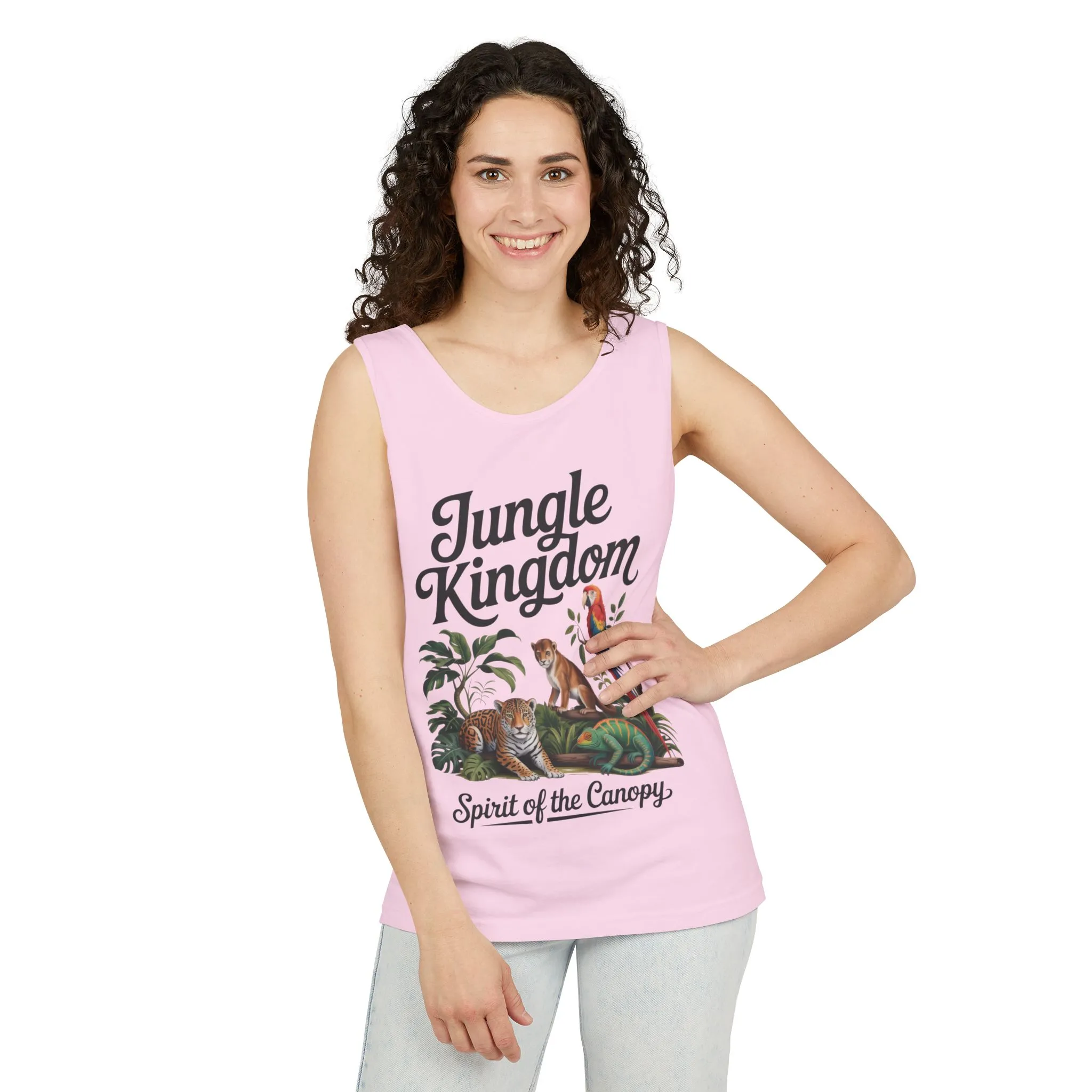Jungle Kingdom Tank Top, Womens Garment-Dyed Sleeveless Shirt, Spirit of the Canopy Tee, Summer Outfit, Eco-Friendly Casual Wear - Image 30