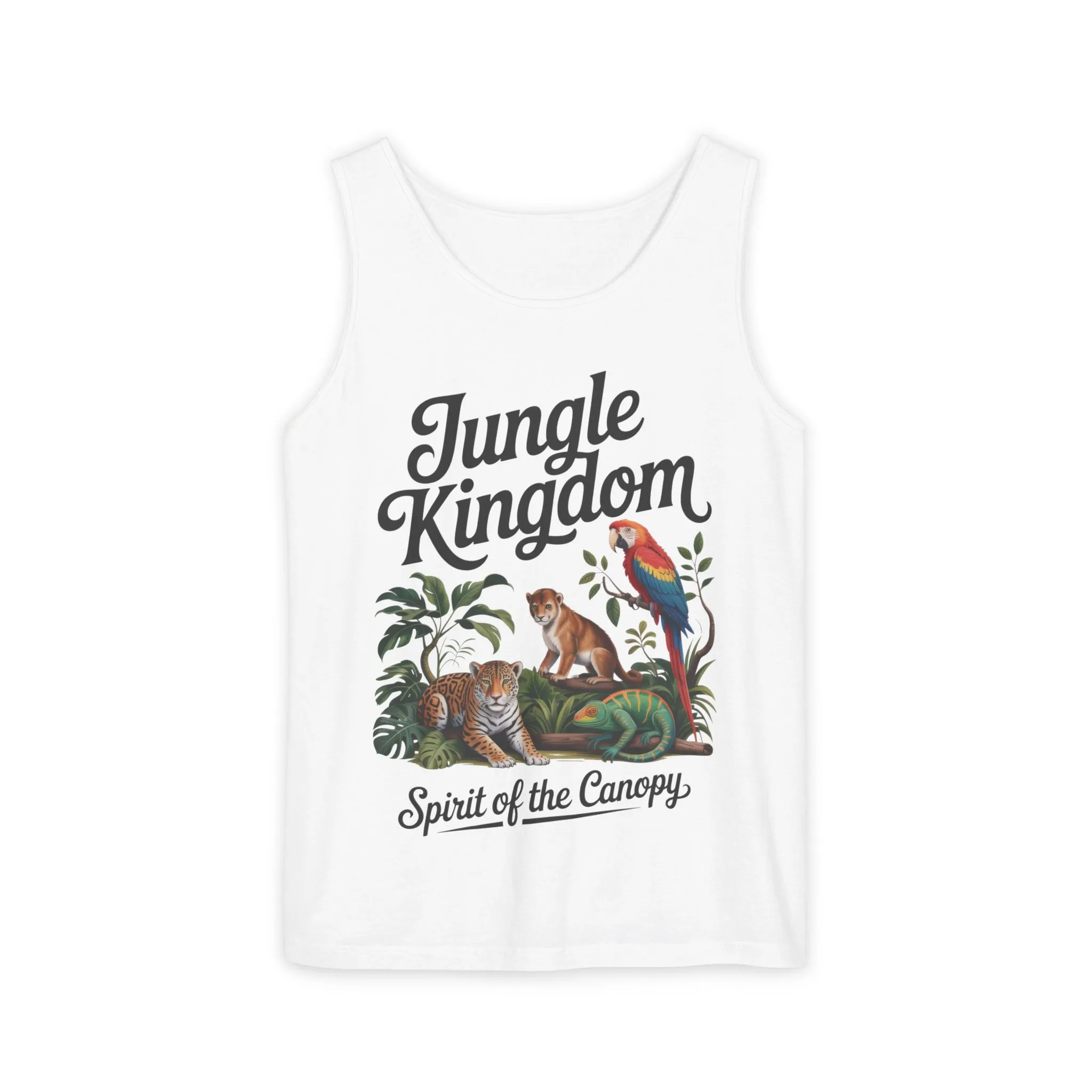 Jungle Kingdom Tank Top, Womens Garment-Dyed Sleeveless Shirt, Spirit of the Canopy Tee, Summer Outfit, Eco-Friendly Casual Wear - Image 19