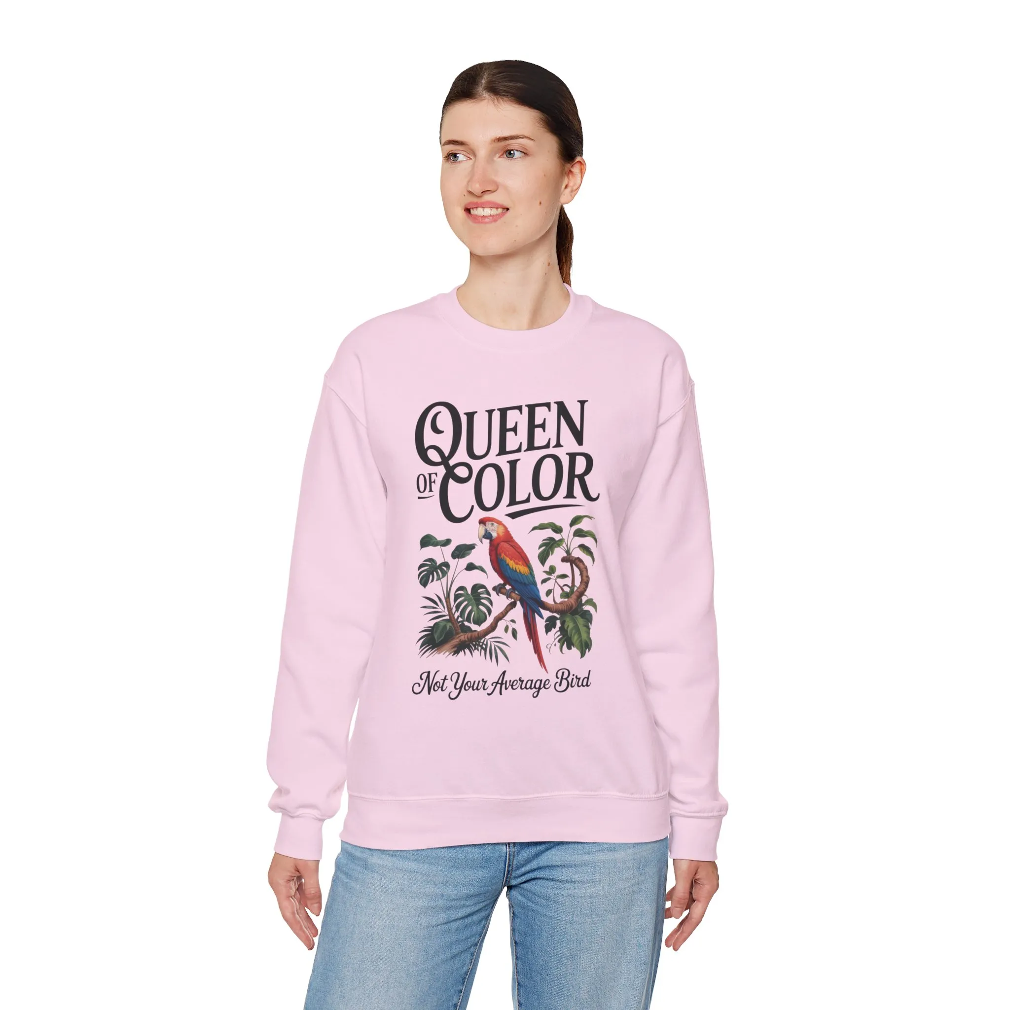 Vibrant Crewneck Womens Sweatshirt, Colorful Apparel, Bird Design, Cozy Layering, Gift for Nature Lovers, Fun Fashion - Image 18