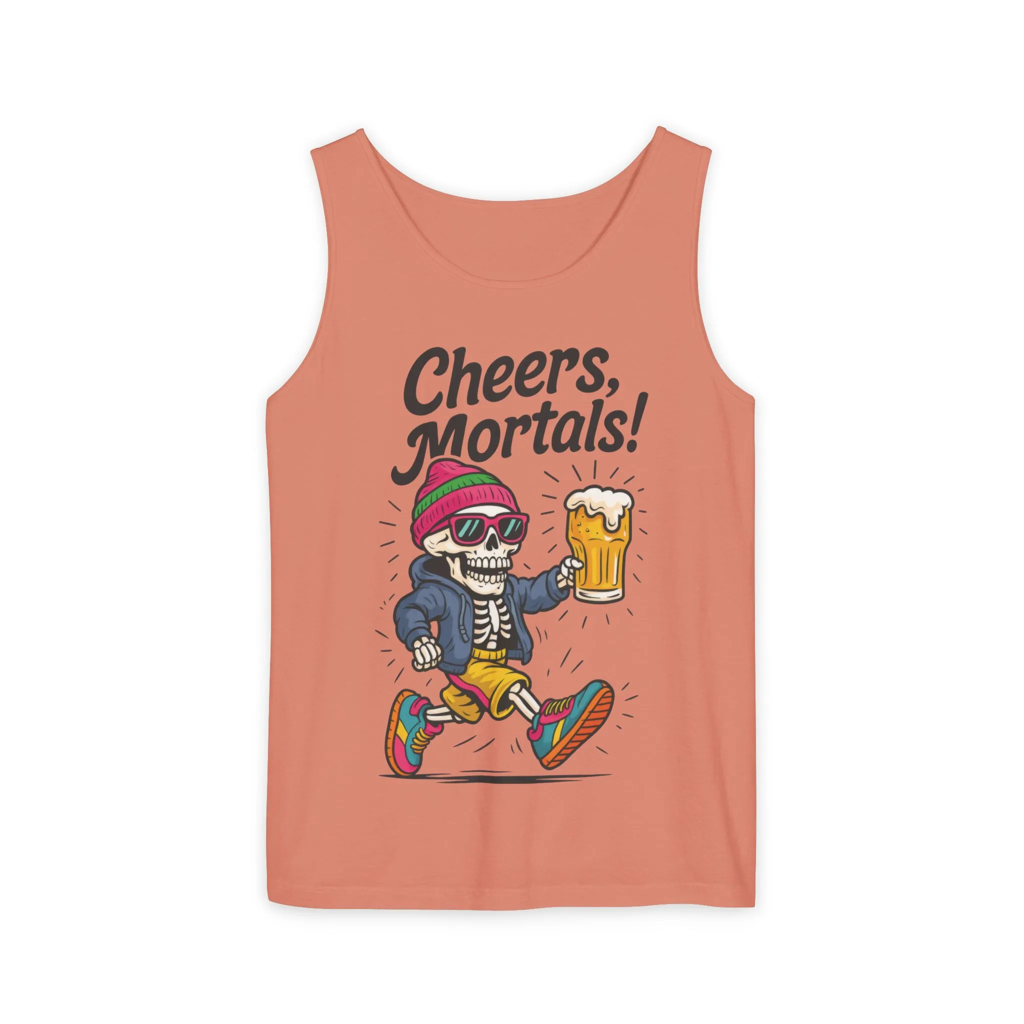 Cheers Mortals! Mens Tank Top, Funny Skeleton Beer Graphic Tee, Drinking Humor Shirt, Party Gift for Him, Halloween Tank, Beer Lovers Gift - Image 7