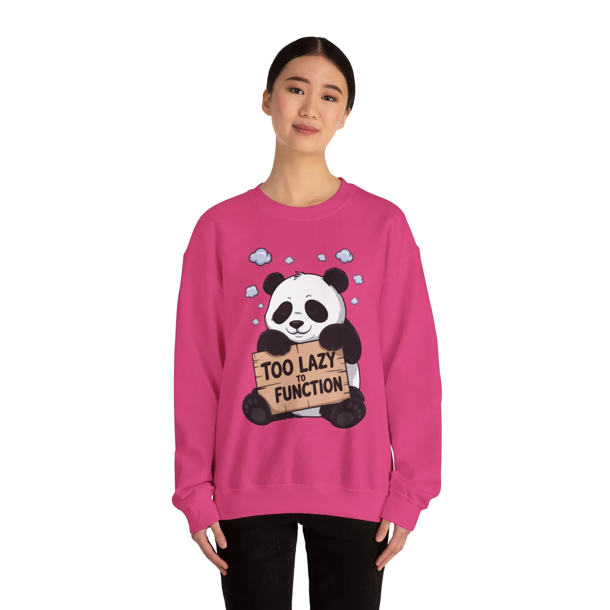 Panda Lazy Crewneck Sweatshirt - Funny Gift for Relaxation, Cute Animal Apparel for Cozy Days, Perfect for Fall and Winter - Image 26