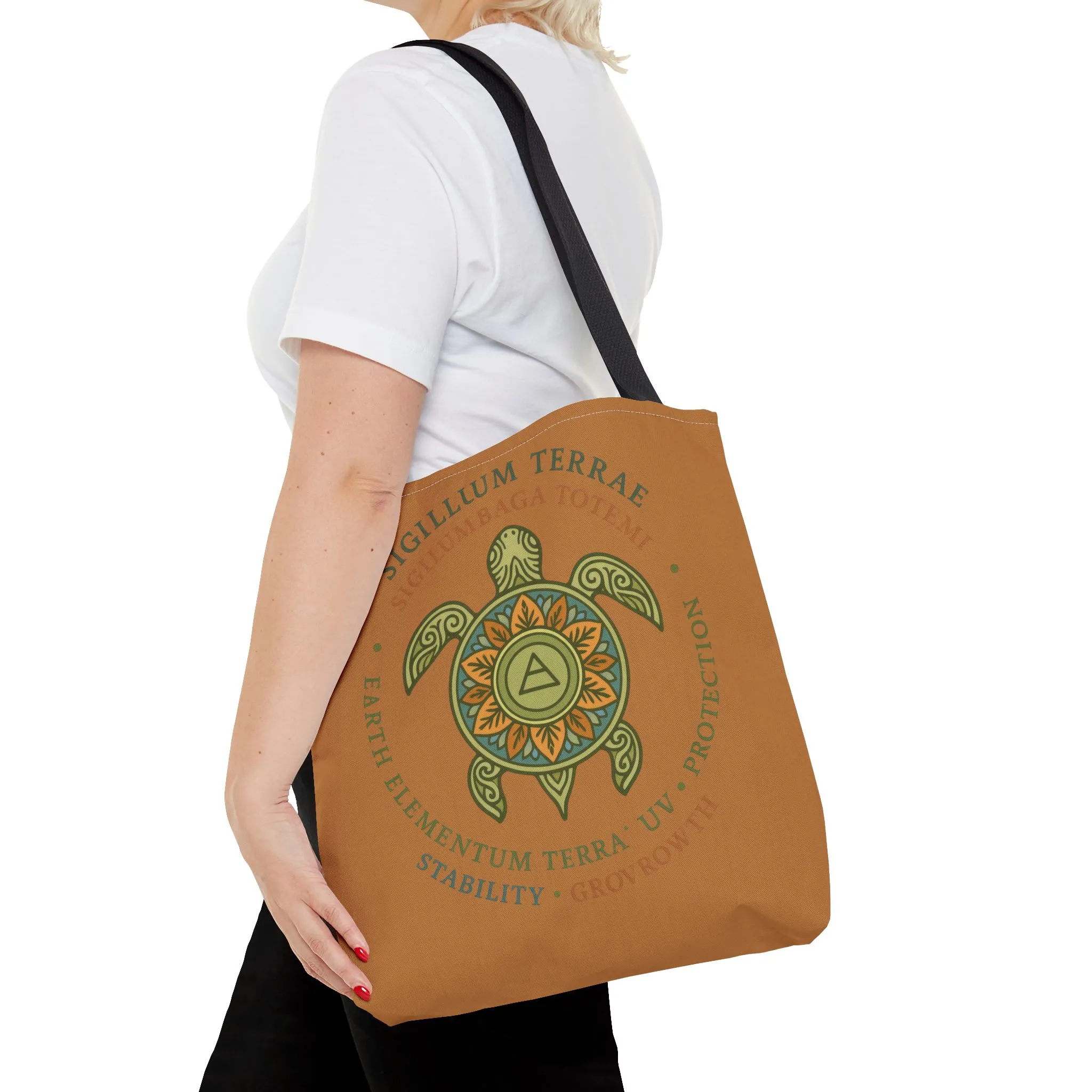 Spiritual Symbol Tote Bag, Eco-Friendly Shopping Bag, Meditation Pouch, Gift for Yogis, Bohemian Style, Sigillum Terrae Design - Image 14