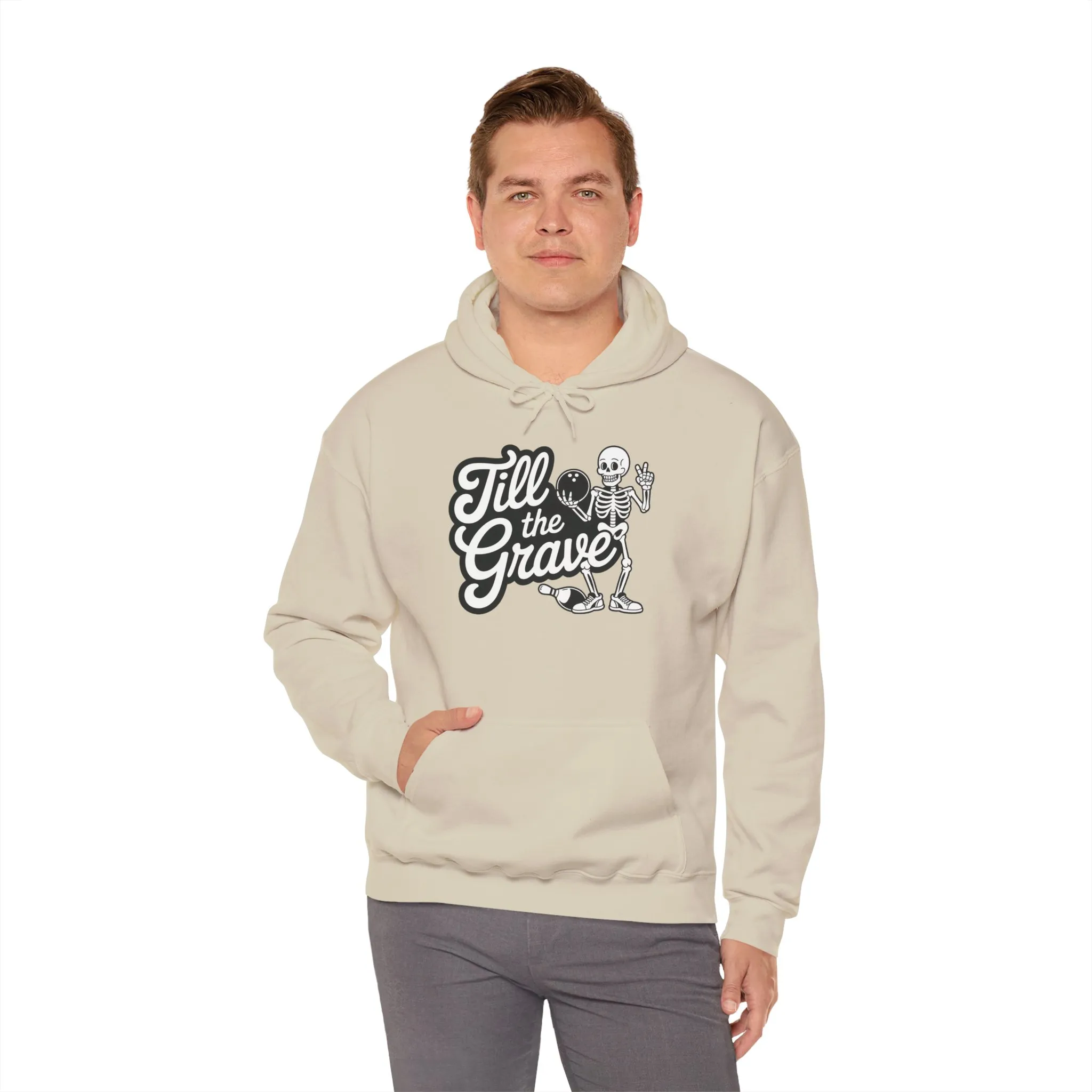 Funny Skeleton Bowling Mens Hoodie, Halloween Apparel, Funny Skeleton Bowling Shirt, Casual Mens Crewneck, Cool Bowler Skull Hoodie - Image 12